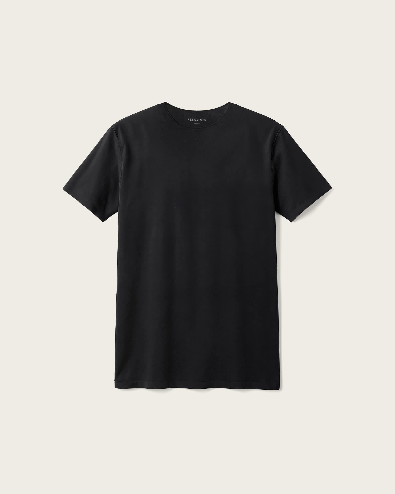Figure Crew Neck Raw Edge T-Shirt Jet Black | ALLSAINTS US Product Image