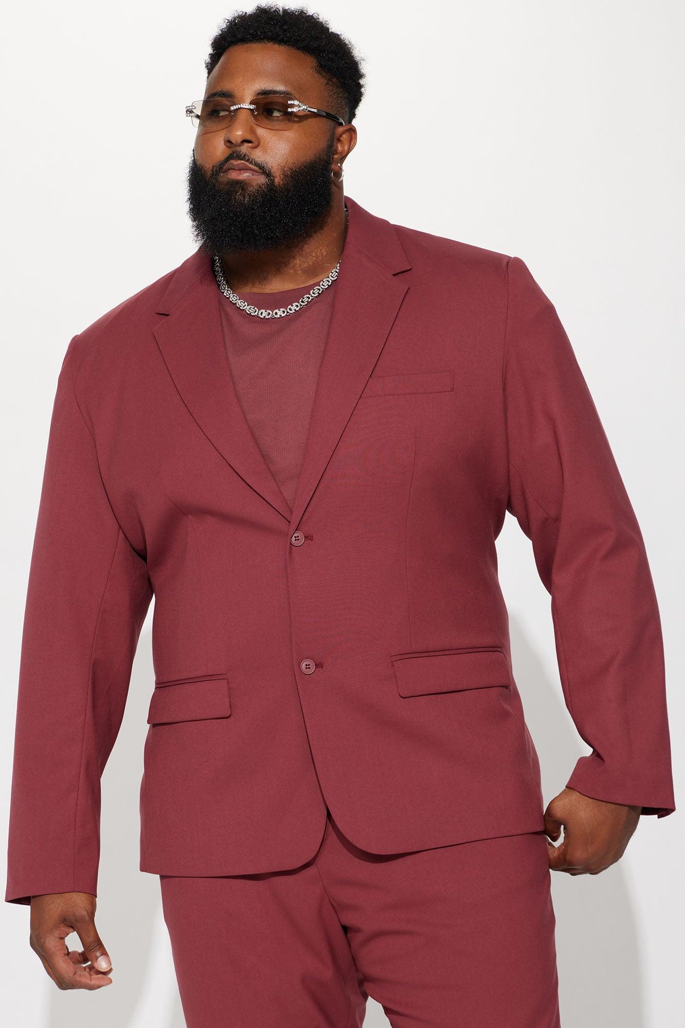 The Modern Stretch Suit Jacket - Burgundy Product Image