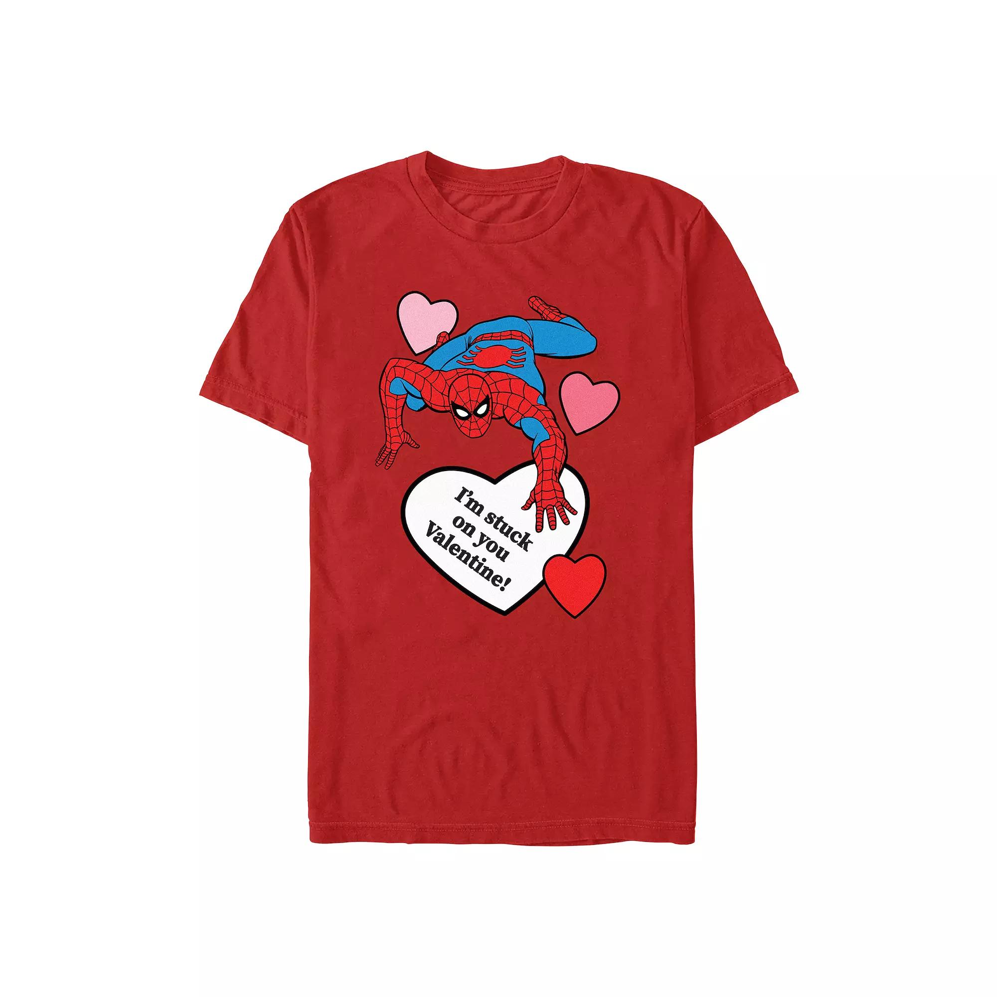 Men's Marvel Spider-Man I'm Stuck On You Valentine Graphic Tee,  Product Image