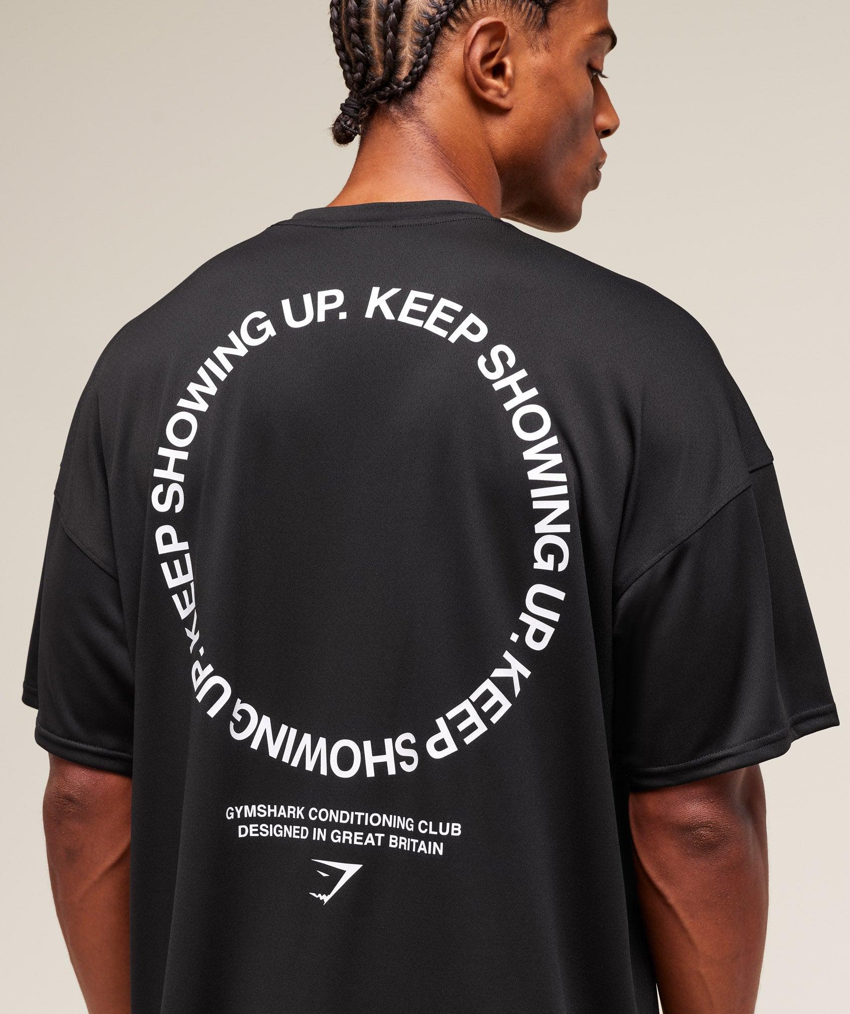 Gymshark Keep Showing Up T-Shirt - Black Male Product Image