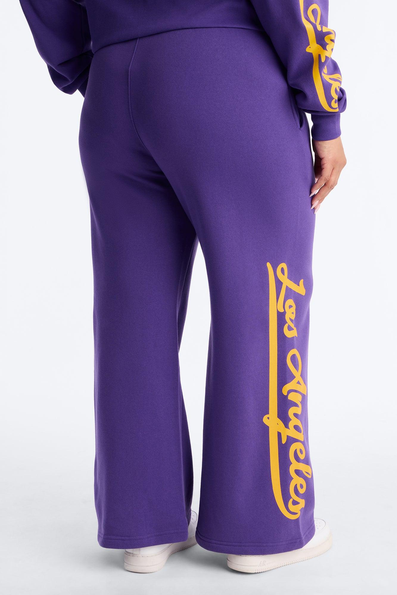 NBA LA Lakers Fleece Wide Leg Pants - Purple Female Product Image