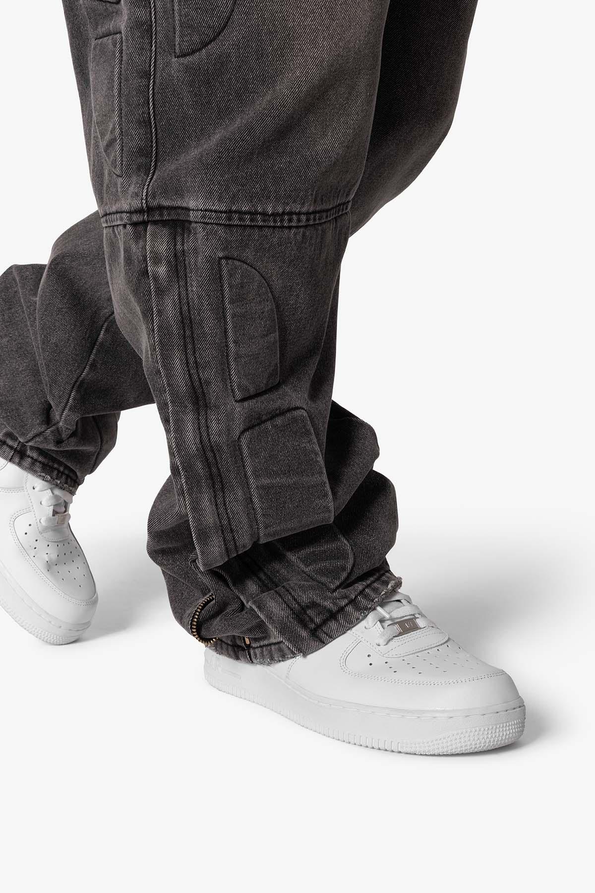 Ultra Baggy Moto Denim - Black Product Image