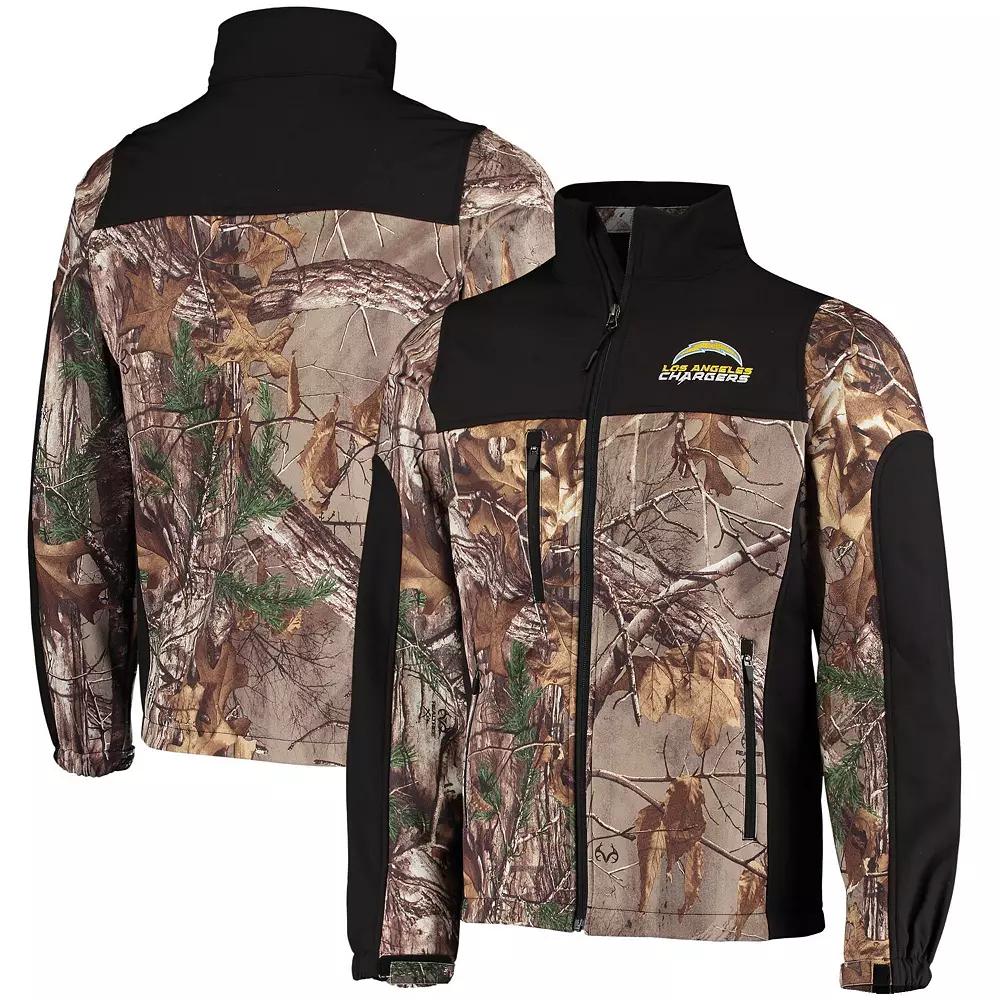 Men's Dunbrooke Realtree Camo/Black Los Angeles Chargers Circle Hunter Softshell Full-Zip Jacket,  Product Image