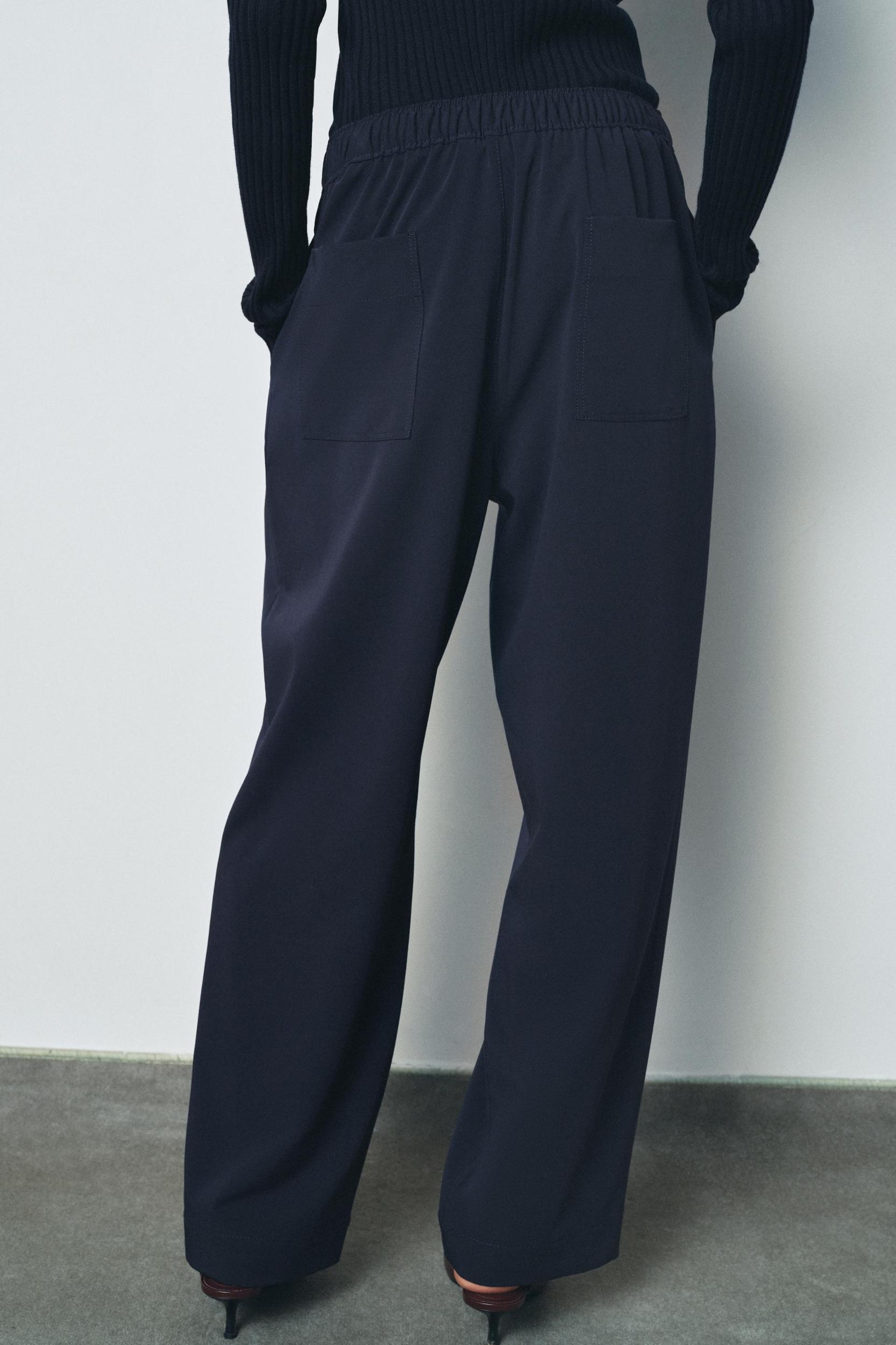 CONTRAST DRAWSTRING PANTS ZW COLLECTION Product Image