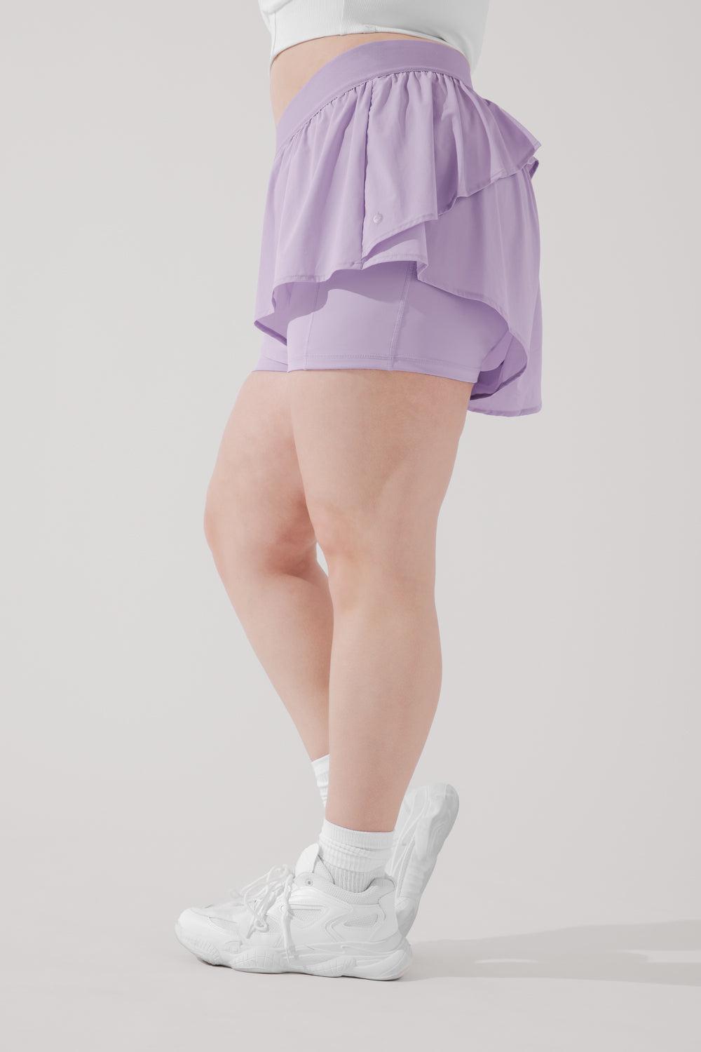 On the Run Ruffle Short - Lilac Product Image