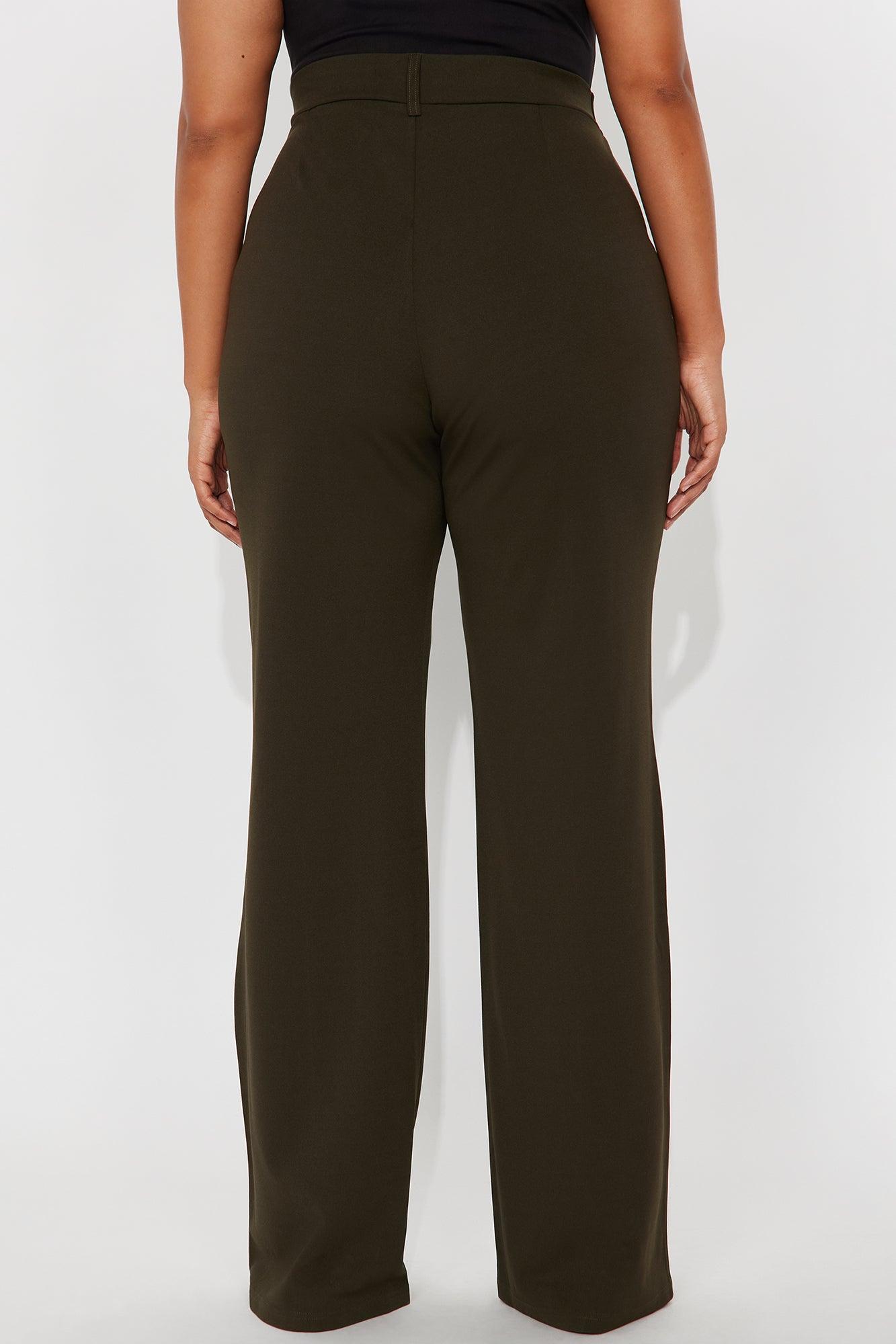 Tall Heidi Wide Leg Trouser Pant - Olive Female Product Image