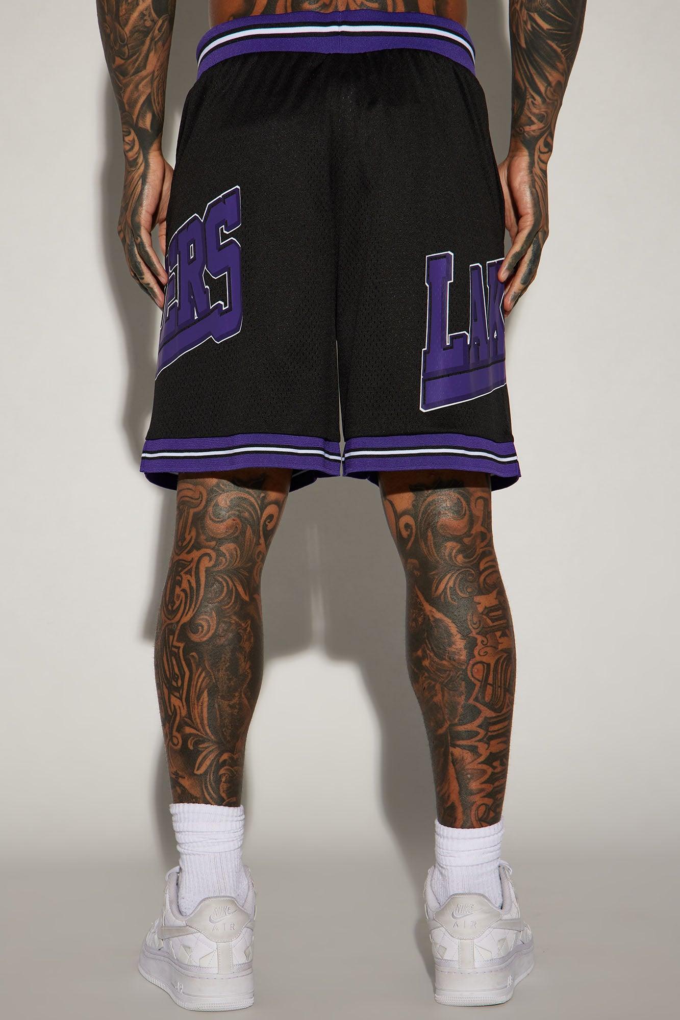 Lakers Step Back Mesh Shorts - Black Product Image