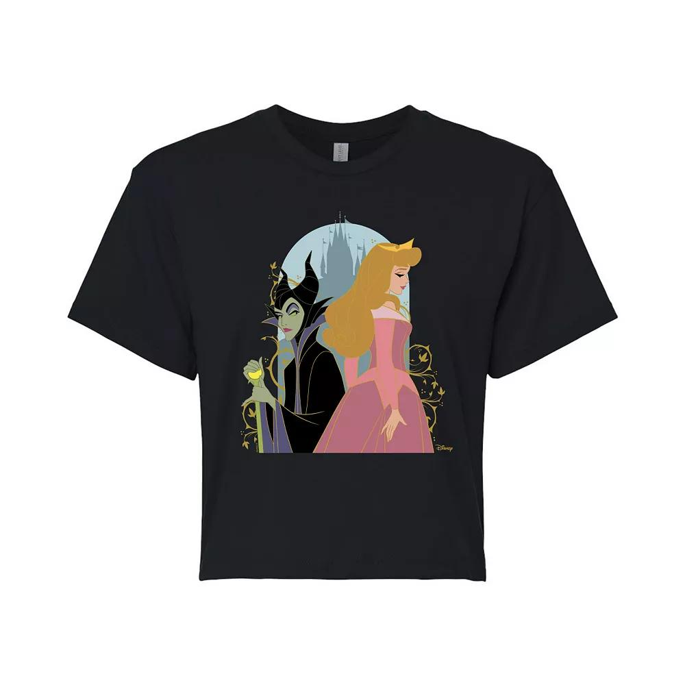Disney's Sleeping Beauty Maleficent & Aurora Juniors' Cropped Tee, Girl's,  Product Image