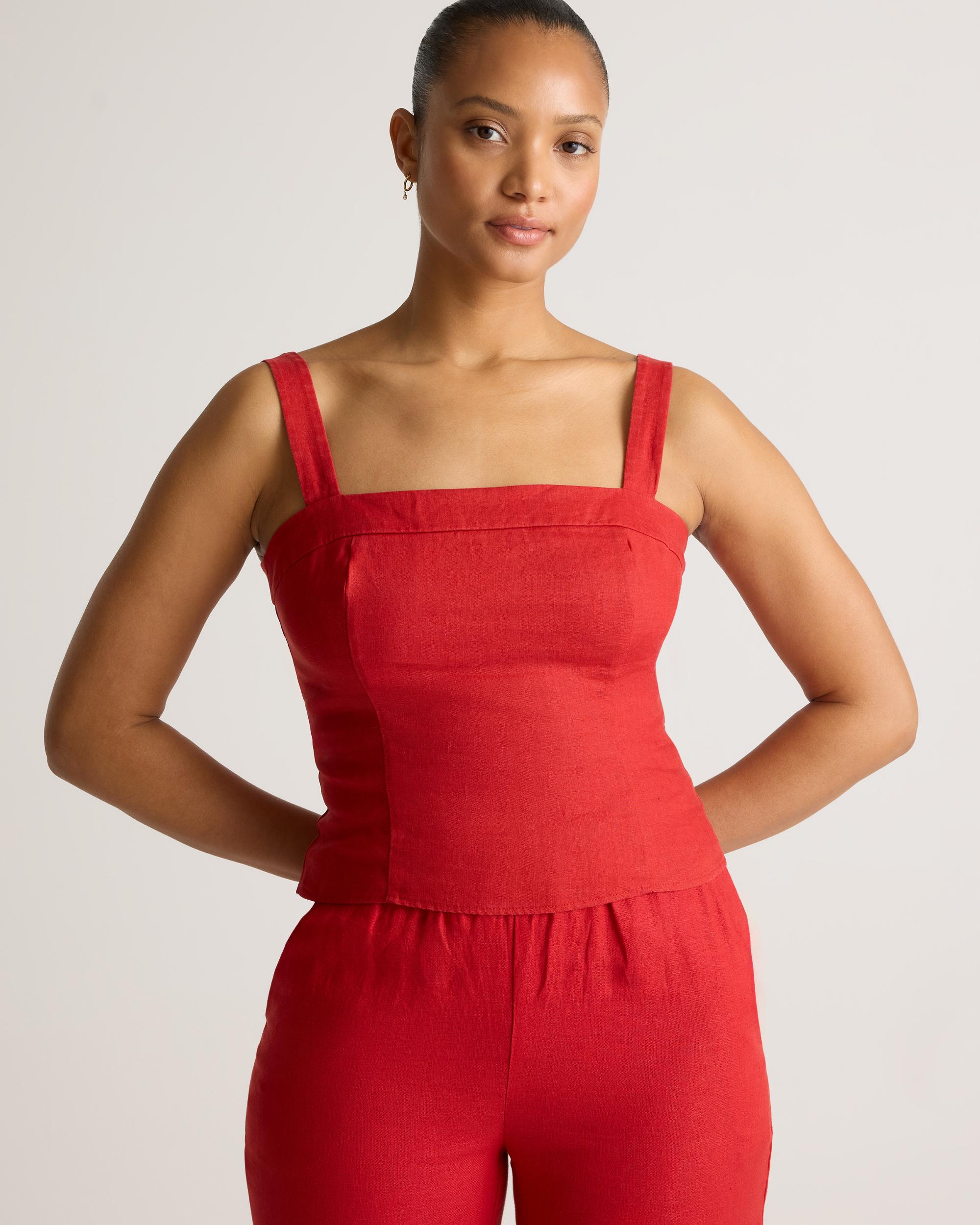 Quince | Women's 100% European Linen Fitted Tank Top Size XL Product Image