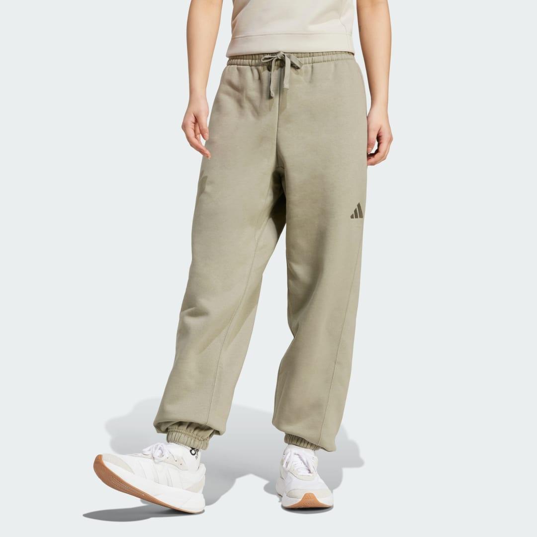 adidas ALL SZN Fleece Loose Pants Warm Sandstone XS Womens Product Image