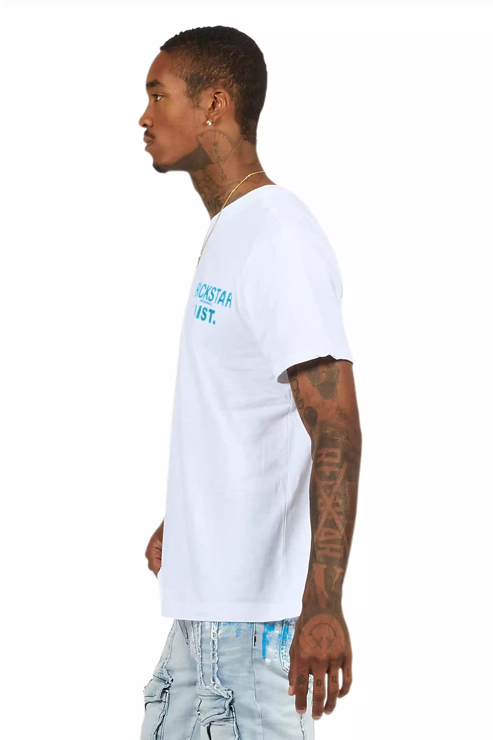 Lake White/Aqua Graphic T-Shirt Male Product Image