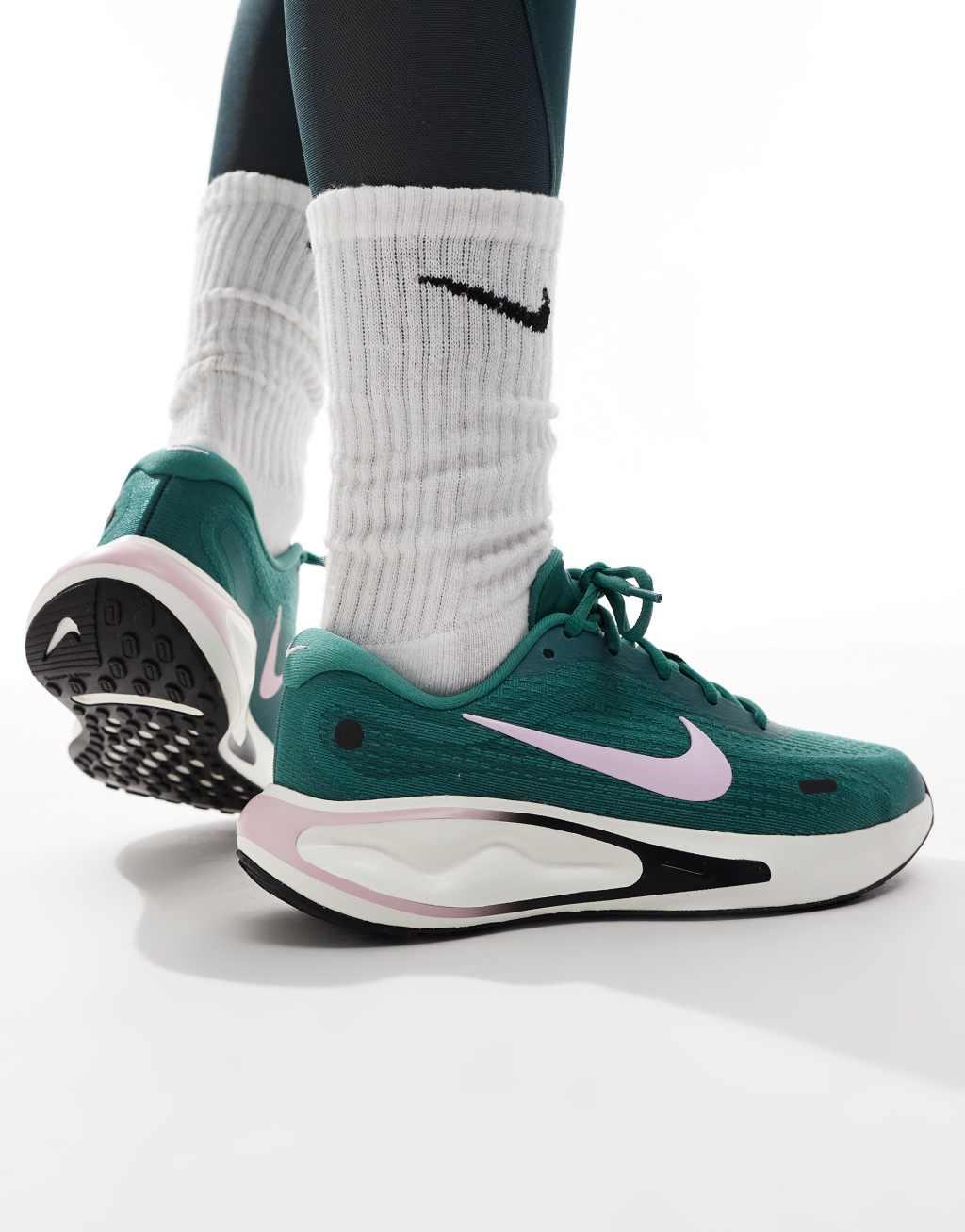 Nike Running Journey Run sneakers in green and pink Product Image