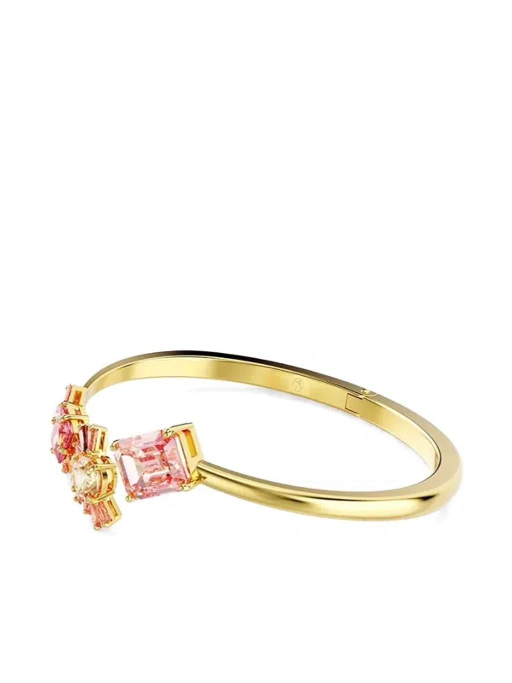 SWAROVSKI Gema Bangle Gold Shiny Pink In Silver Tone Product Image
