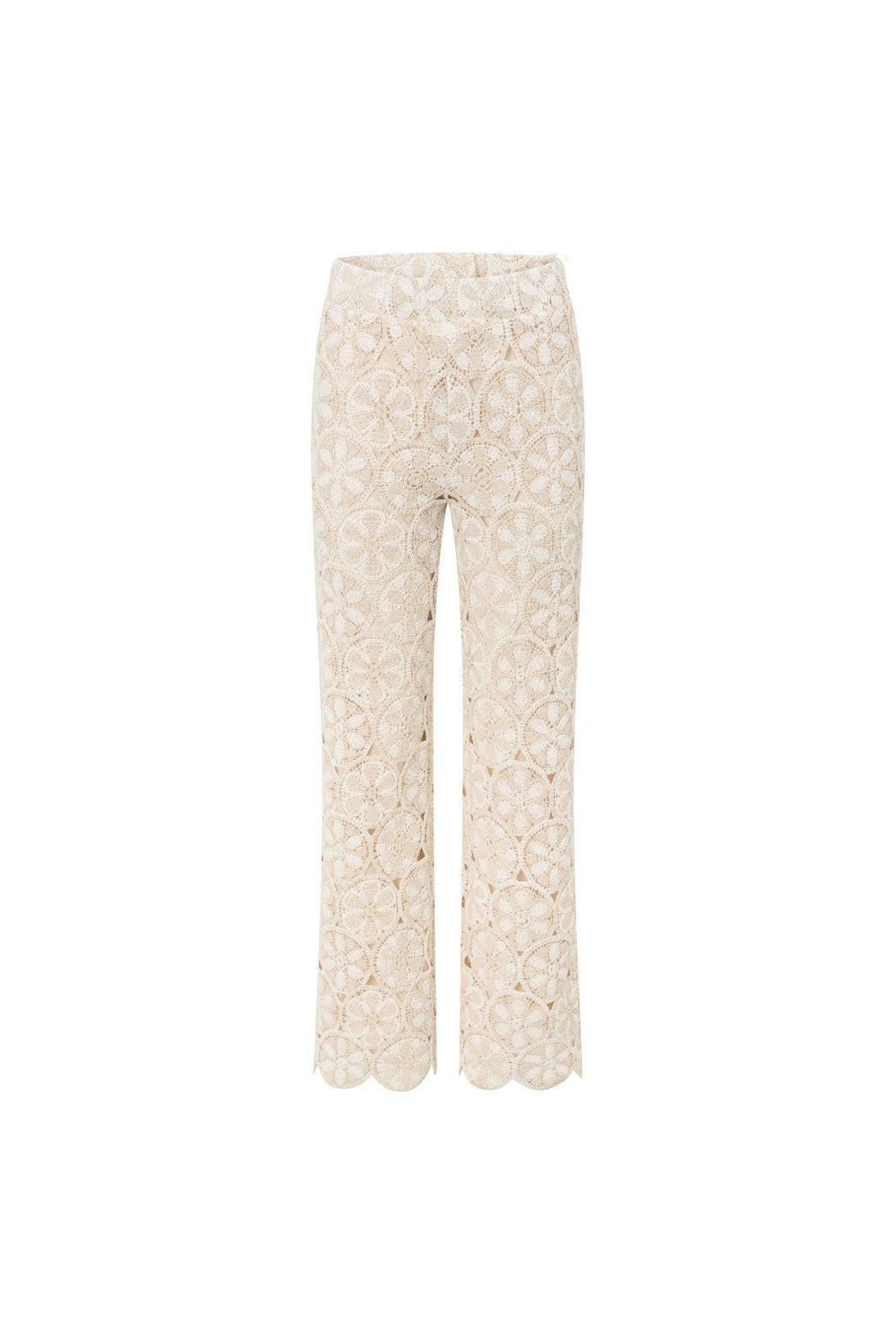 Kalila Crochet Pants - Ivory Product Image