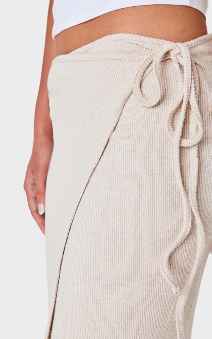 Stone Soft Rib Wrap Front Maxi Skirt Product Image