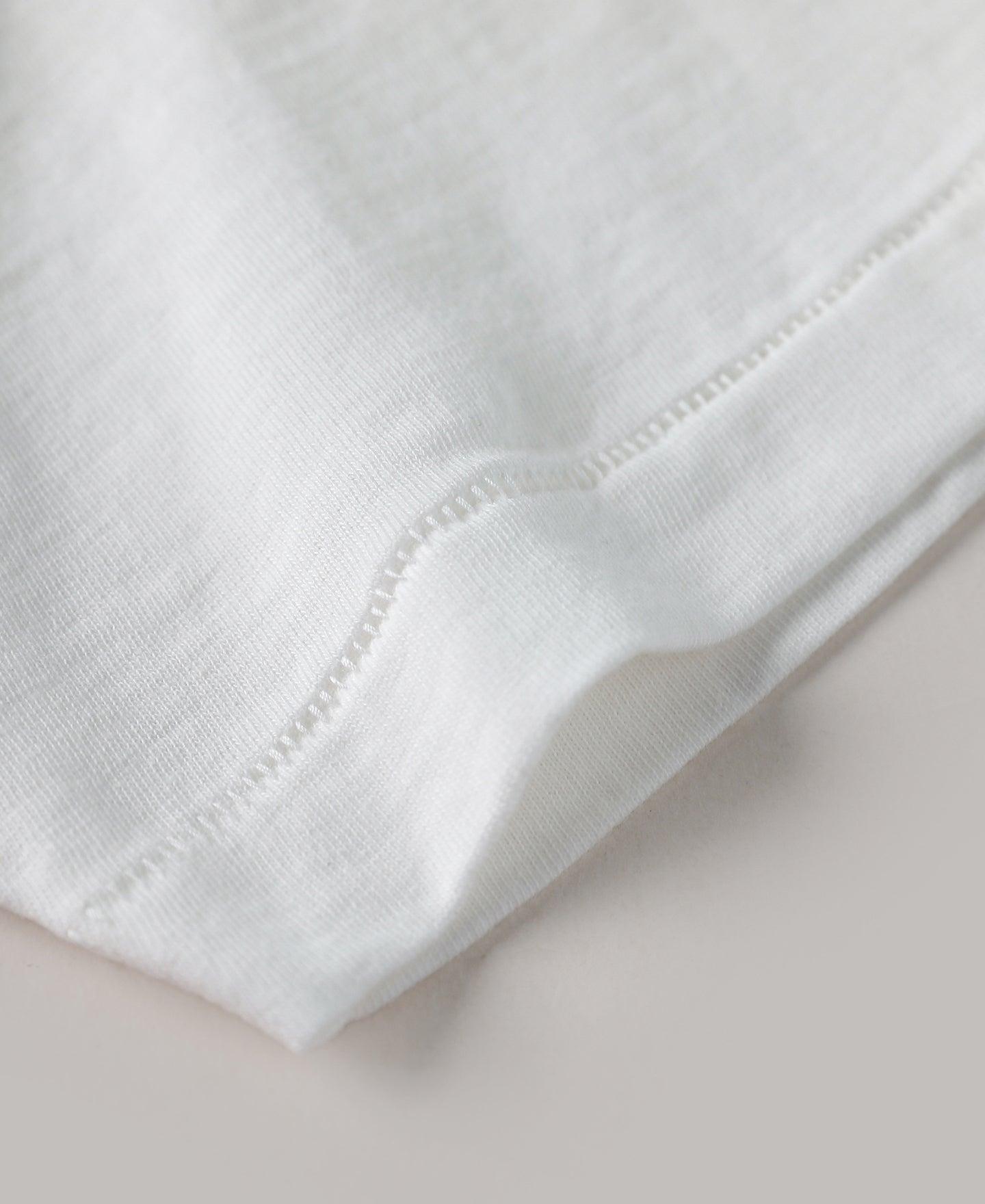 Loopwheel Tubular Slub Cotton Pocket T-Shirt - White Product Image