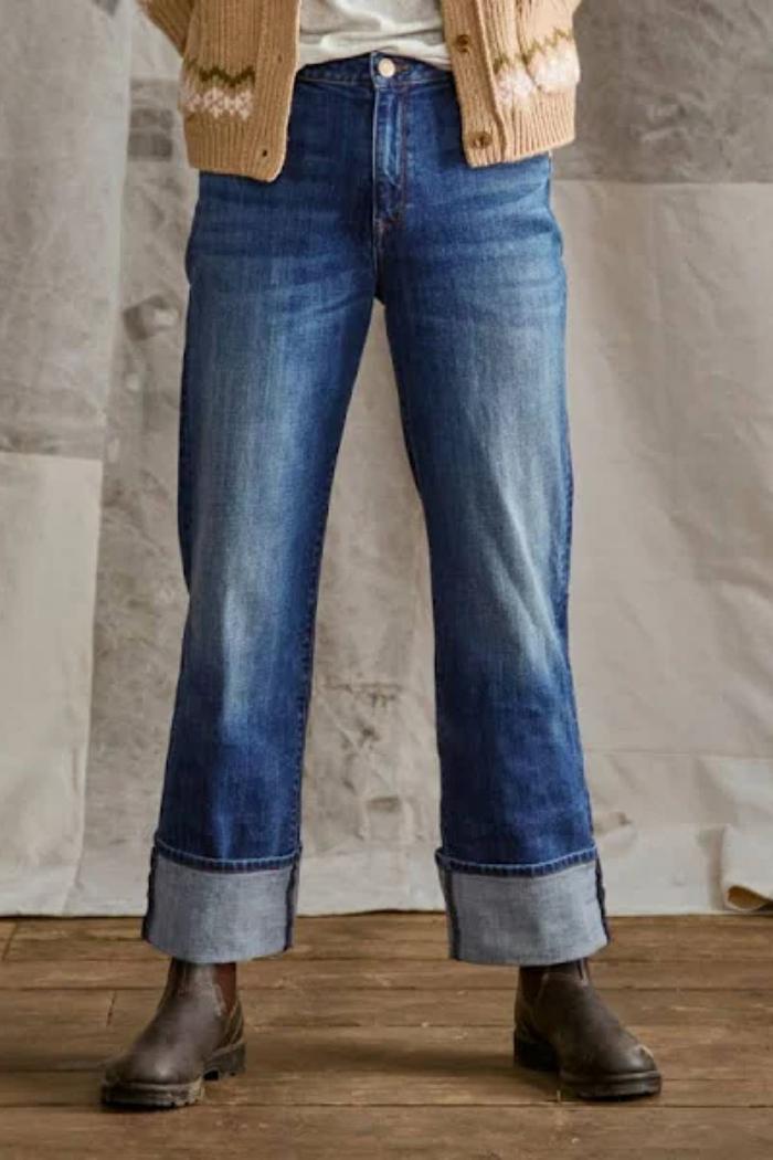 Sienna High Rise Wide Leg with Deep Cuff Jean Product Image