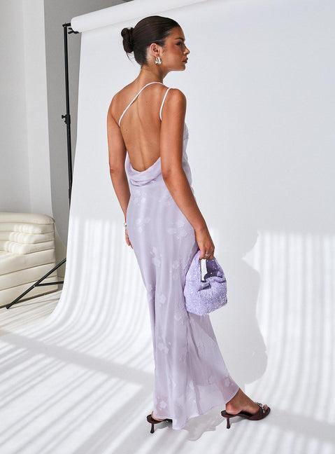 Jazmira One Shoulder Maxi Dress Lilac Product Image