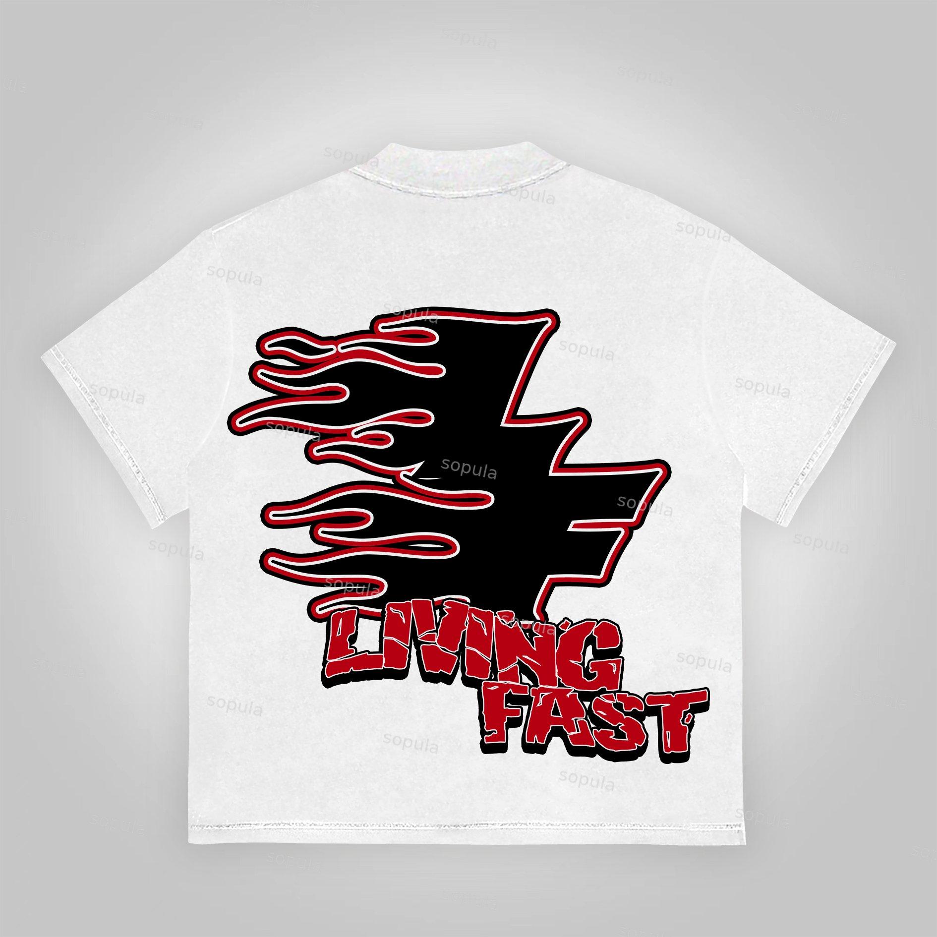 Vintage Living Fast Graphic Cotton Short Sleeve T-Shirt Product Image