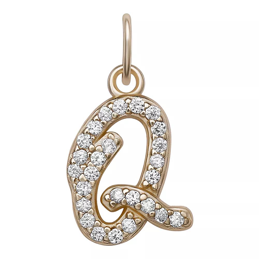 LC Lauren Conrad Sterling Silver Cubic Zirconia Initial Charm, Womens, Gold Tone O Product Image