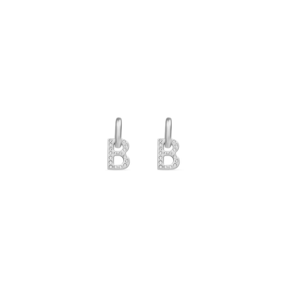 Women's B Chain Xs Earrings in Silver Product Image