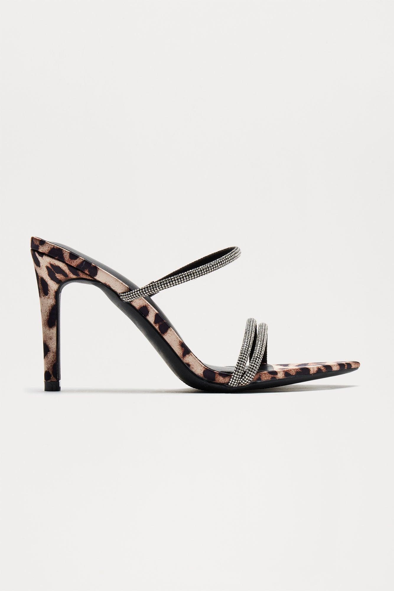 Mirage Rhinestone Stiletto Heels - Leopard Product Image