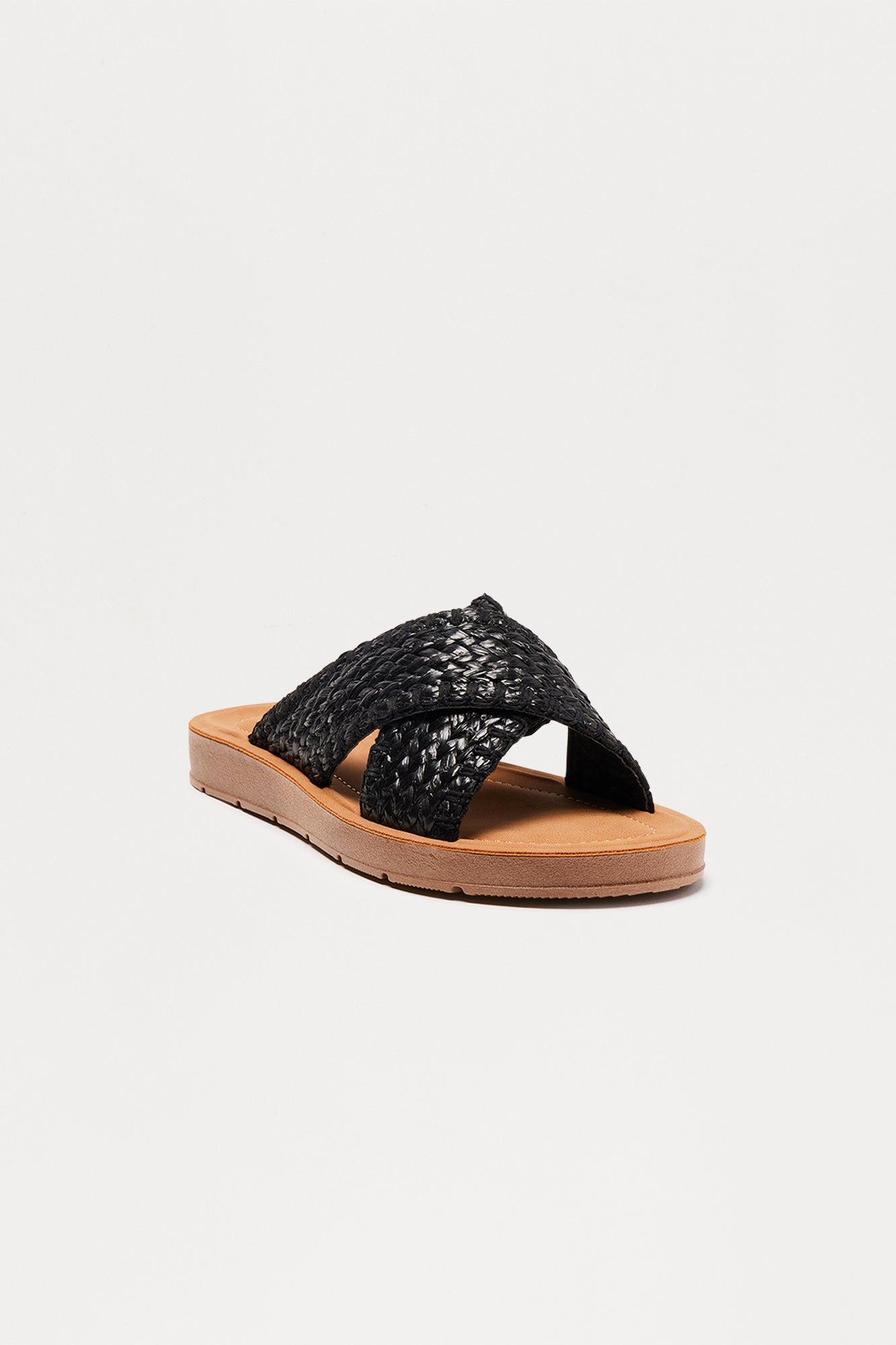 Aliso Beach Raffia Sandals - Black Product Image