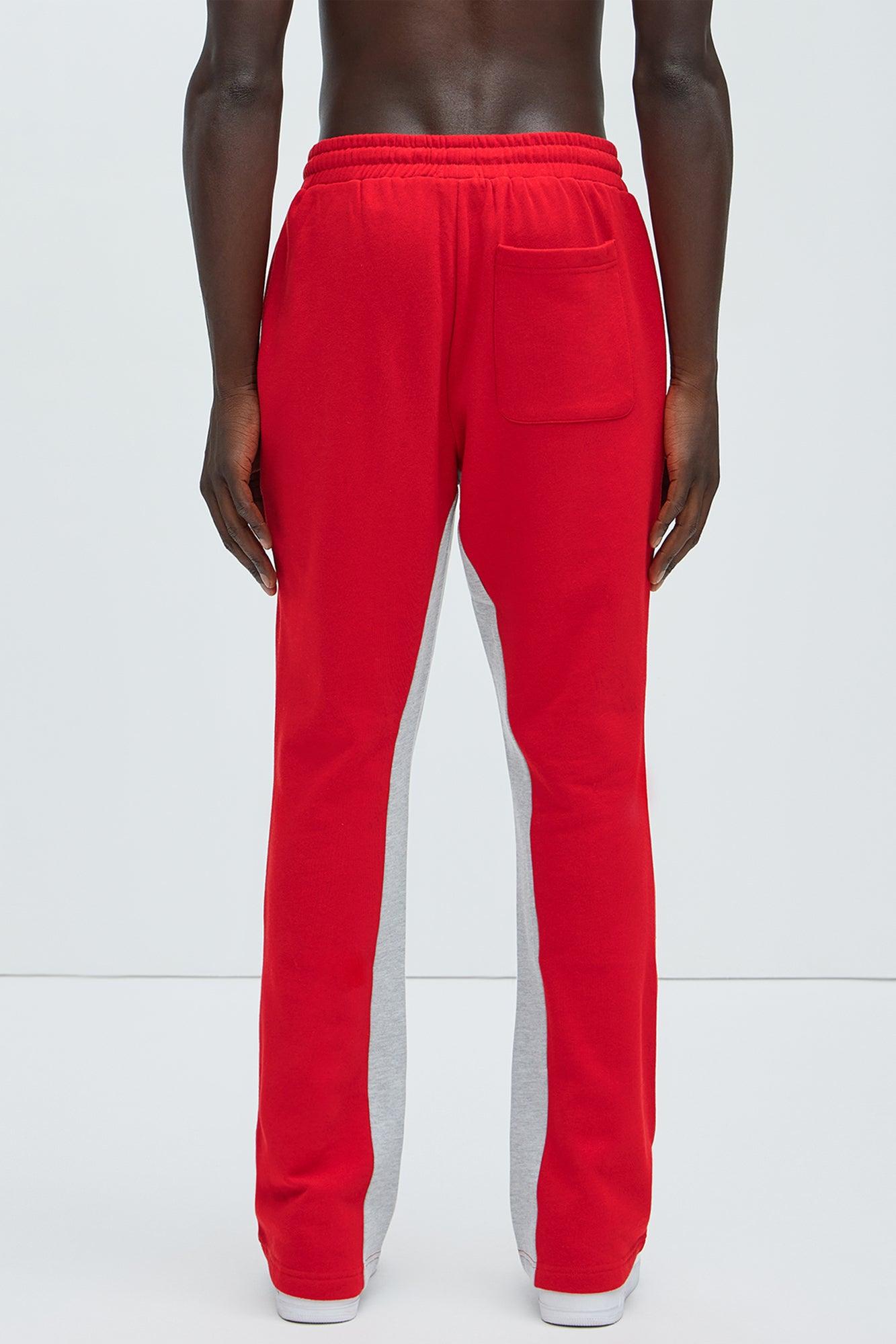 Tyson Number 3 Skinny Flare Sweatpants - Red/combo Product Image