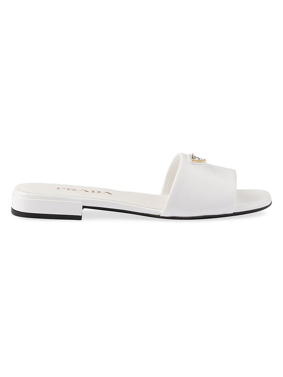 Prada Womens Saffiano Patent Leather Slides Product Image