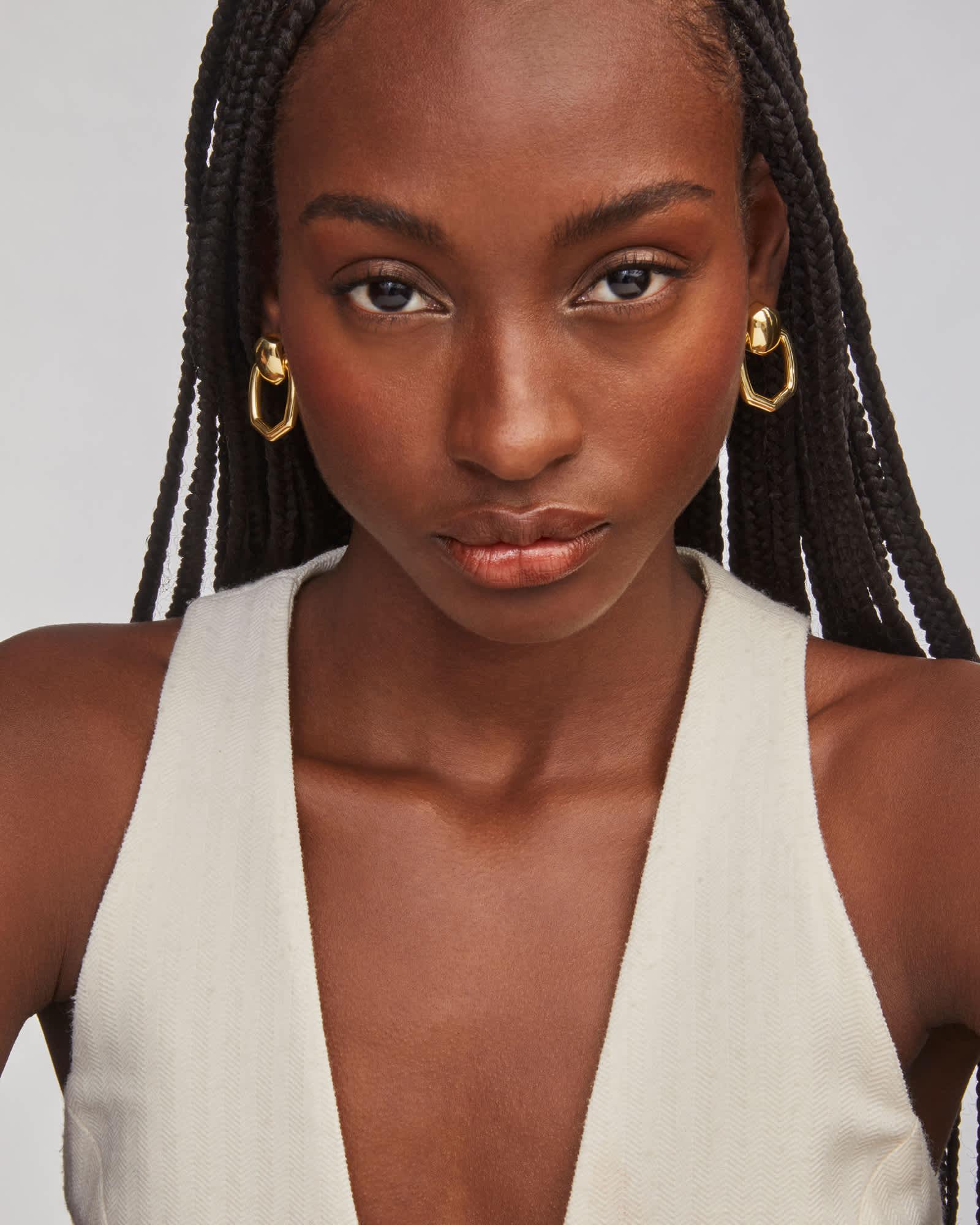 Kaia Gold Open Frame Earrings Product Image