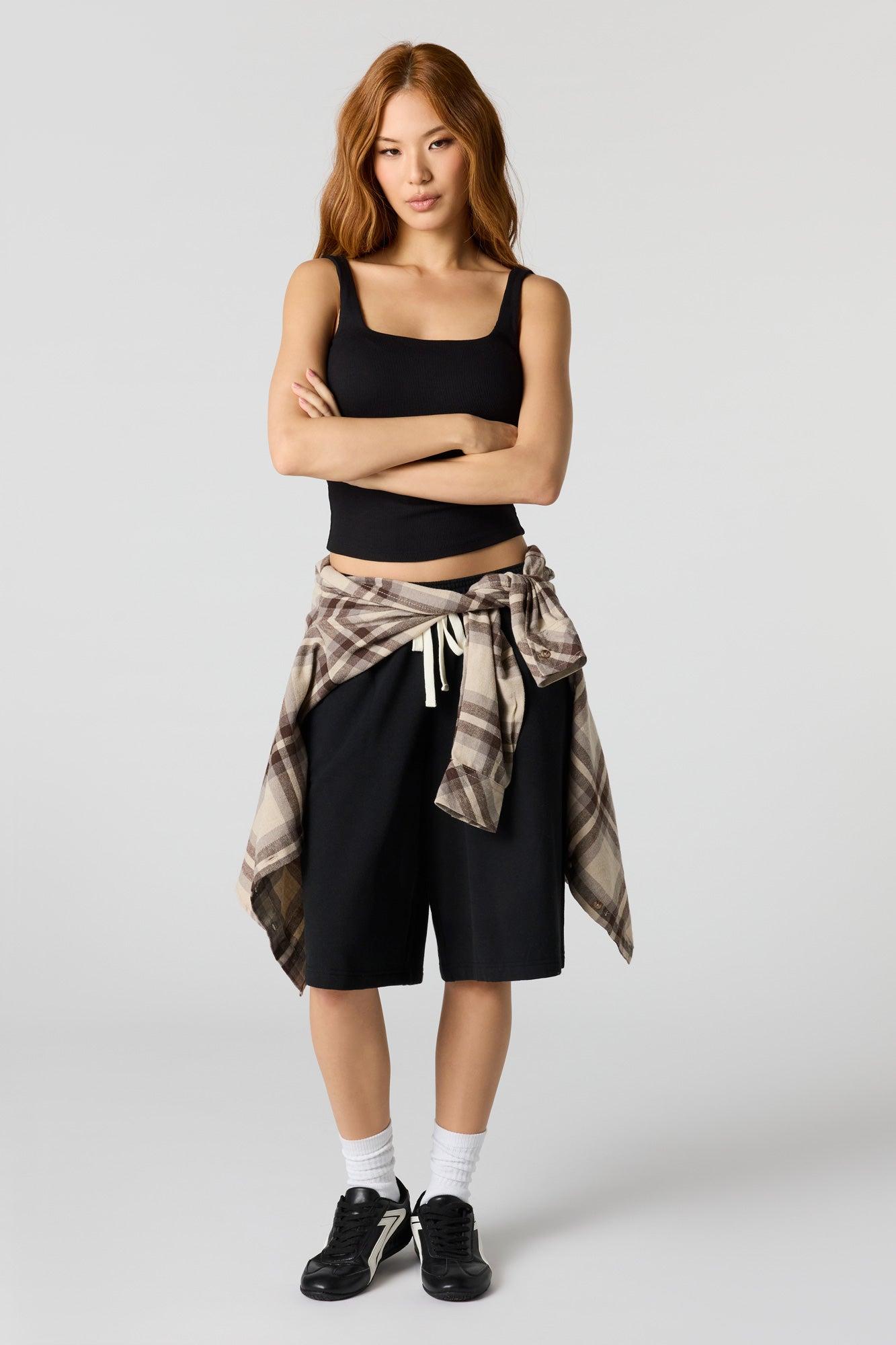 Braless Ribbed Square Neck Tank Female Product Image