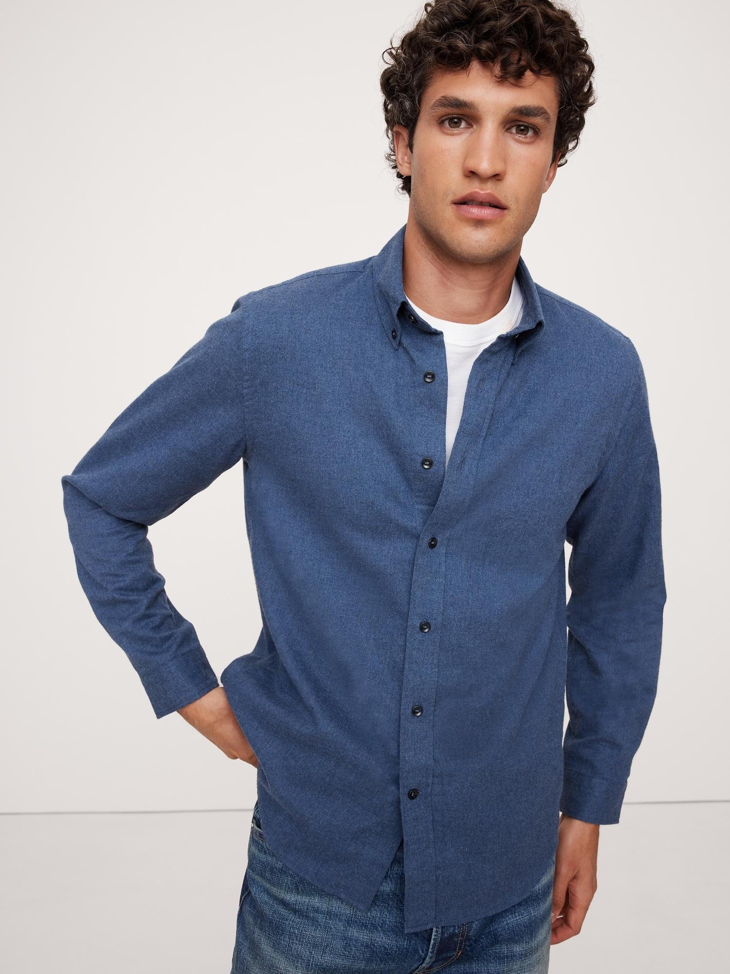 Standard-Fit Cotton Flannel Shirt Product Image