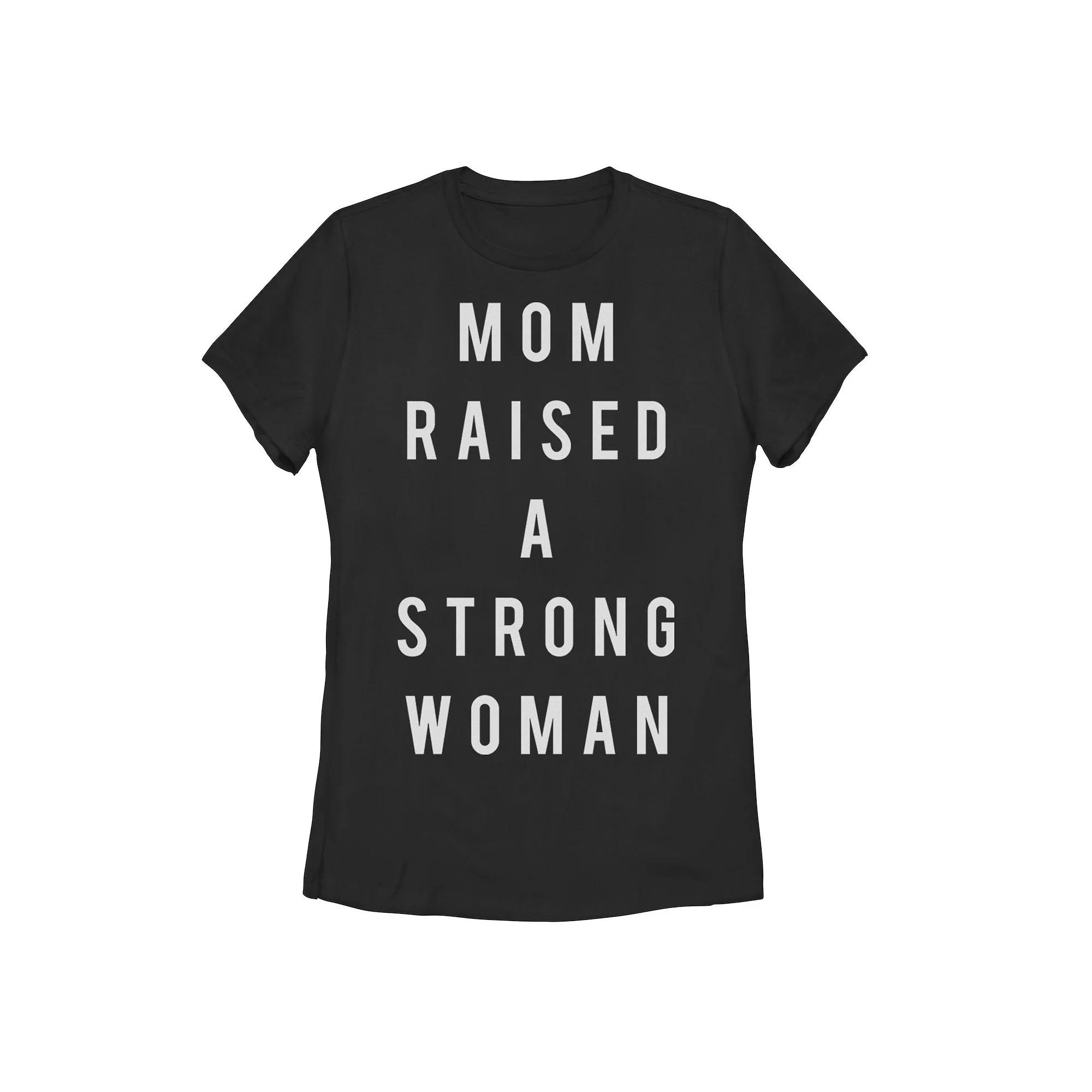 Juniors Strong Woman Raised Tee, Girl's, Size: XL, Black Product Image