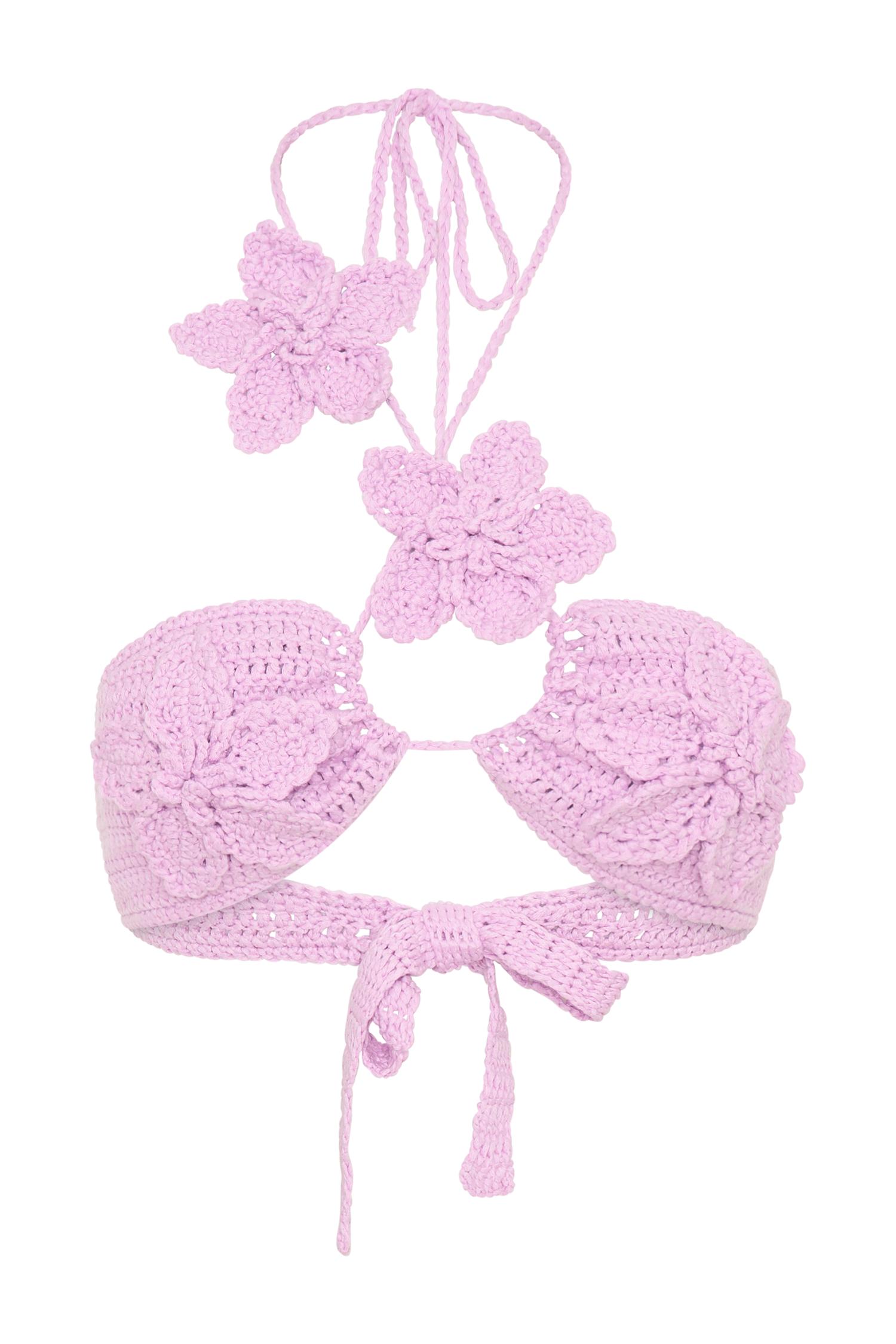 River Floral Crochet Bikini Top - Lilac Product Image