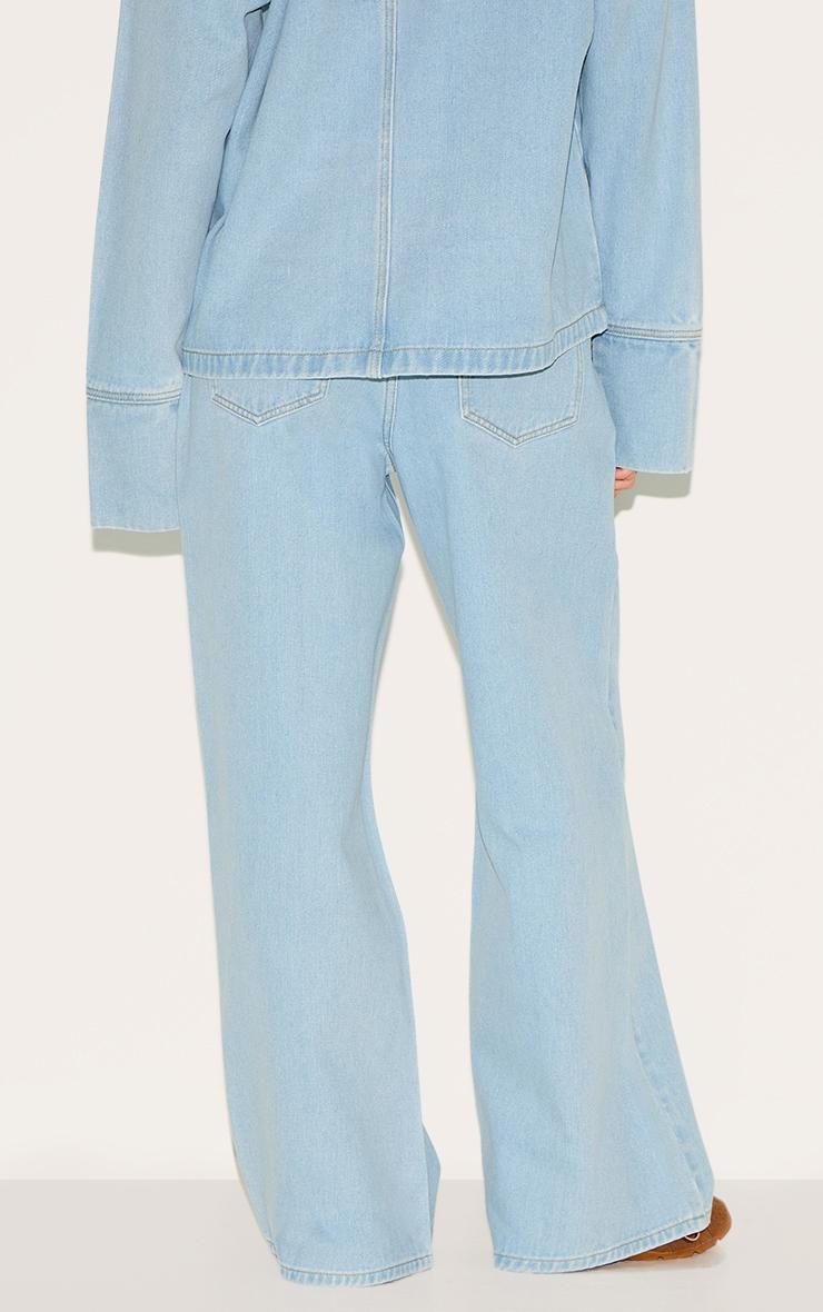 Light Blue High Waist Wide Leg Jeans Product Image