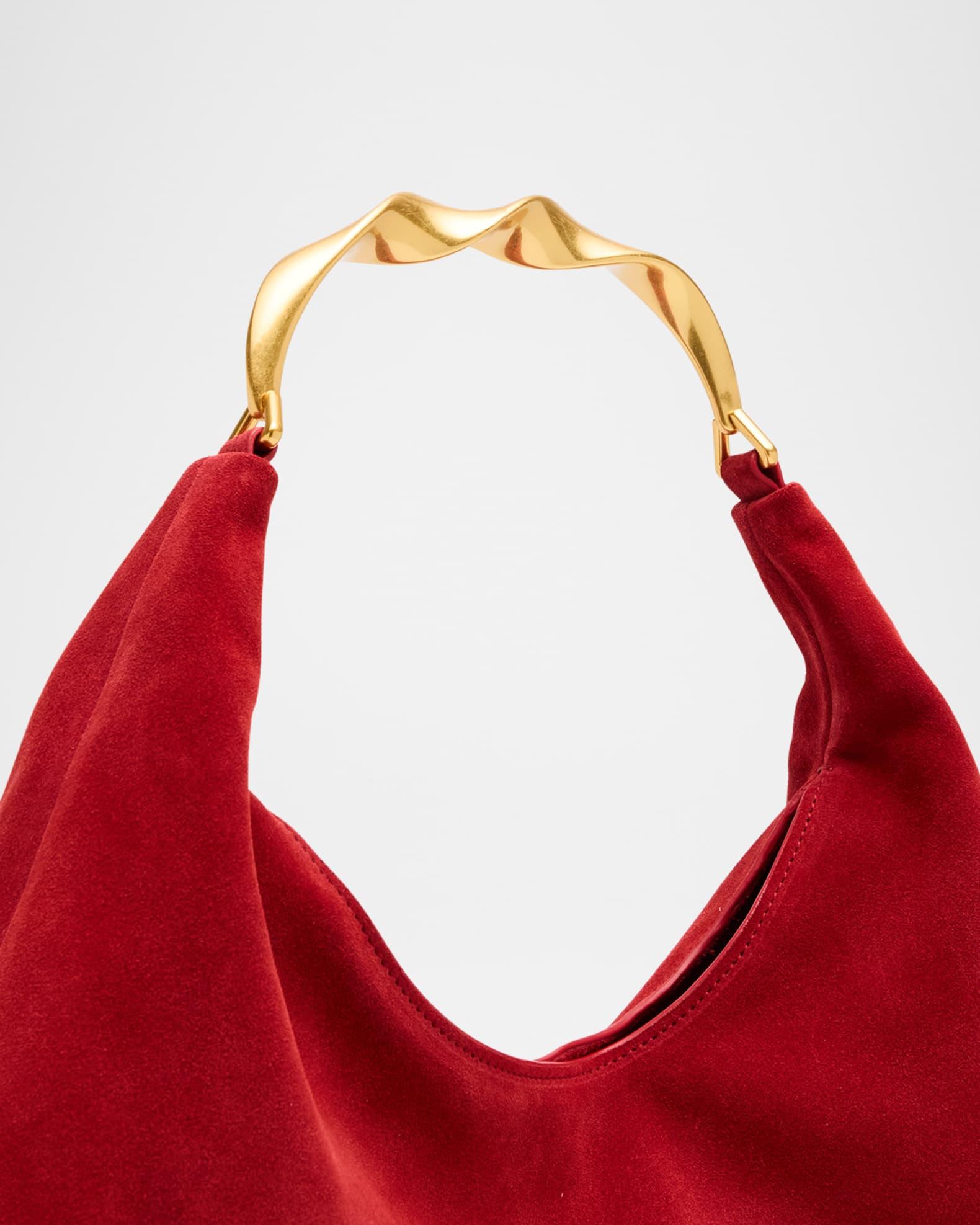 Nixi Suede Twist-Handle Hobo Bag Product Image
