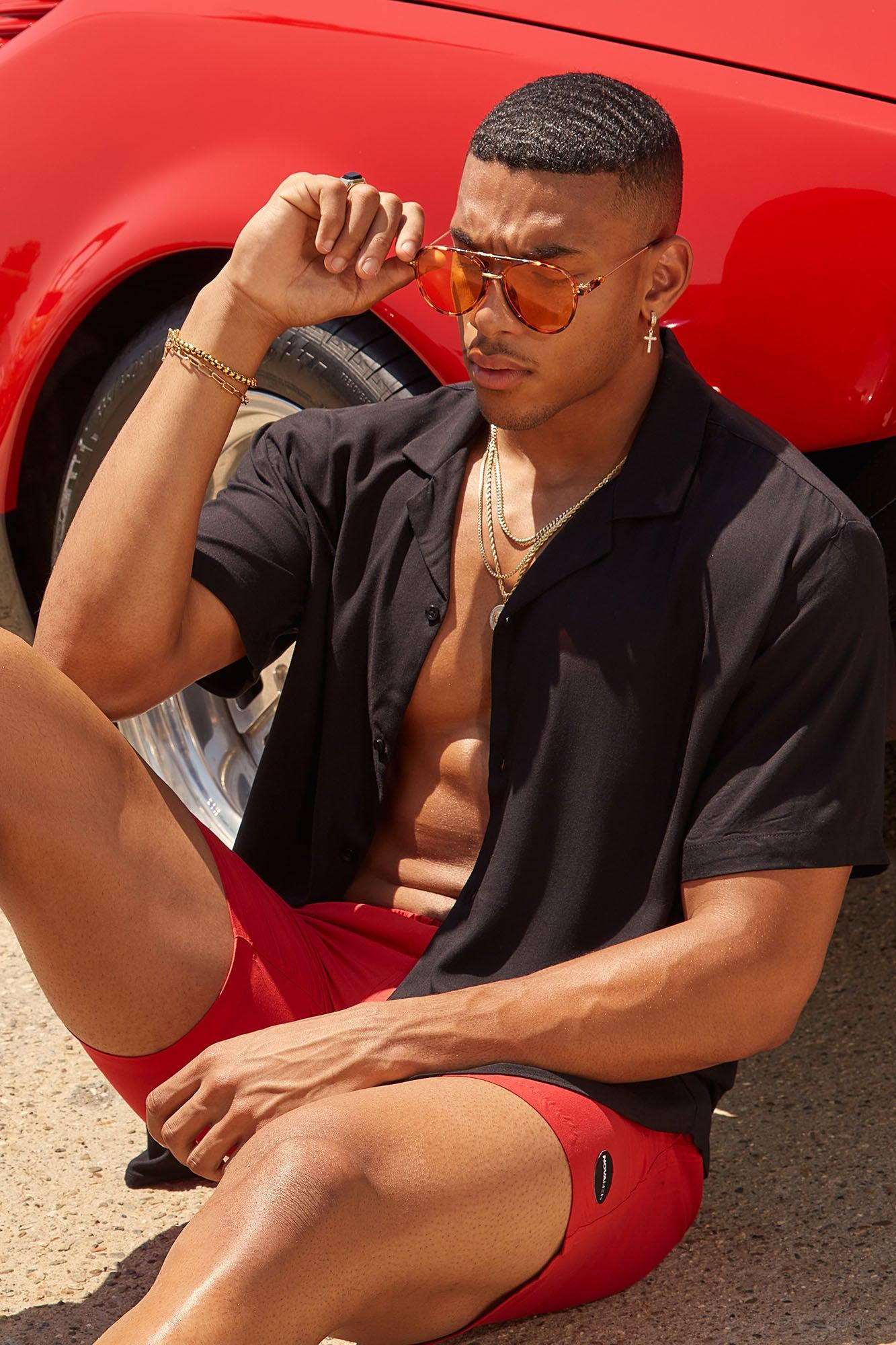 Dawson Relaxed Short Sleeve Cuban Collar Shirt - Black Product Image