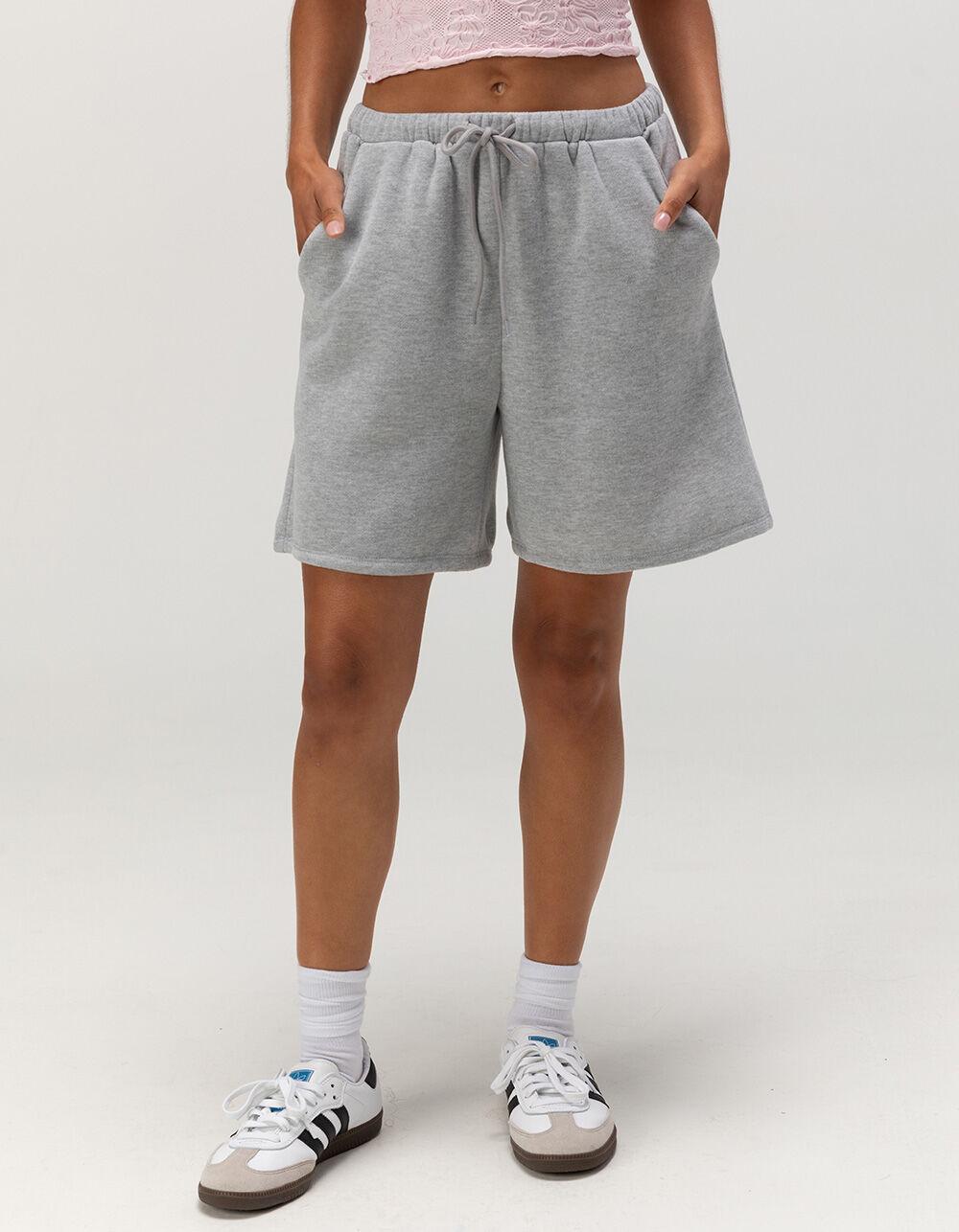 TILLYS Womens Sweat Jorts - HEATHER GRAY Product Image