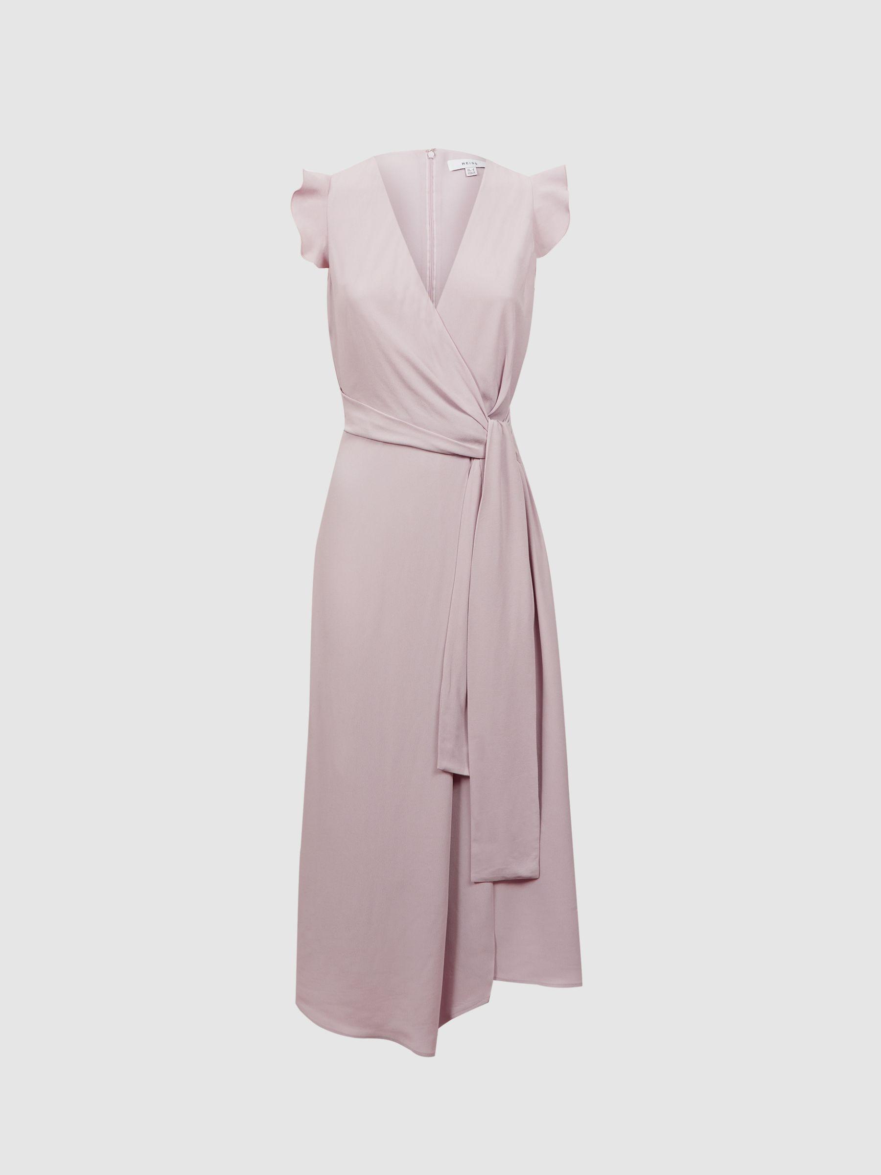 Wrap Tie Midi Dress in Lilac Product Image