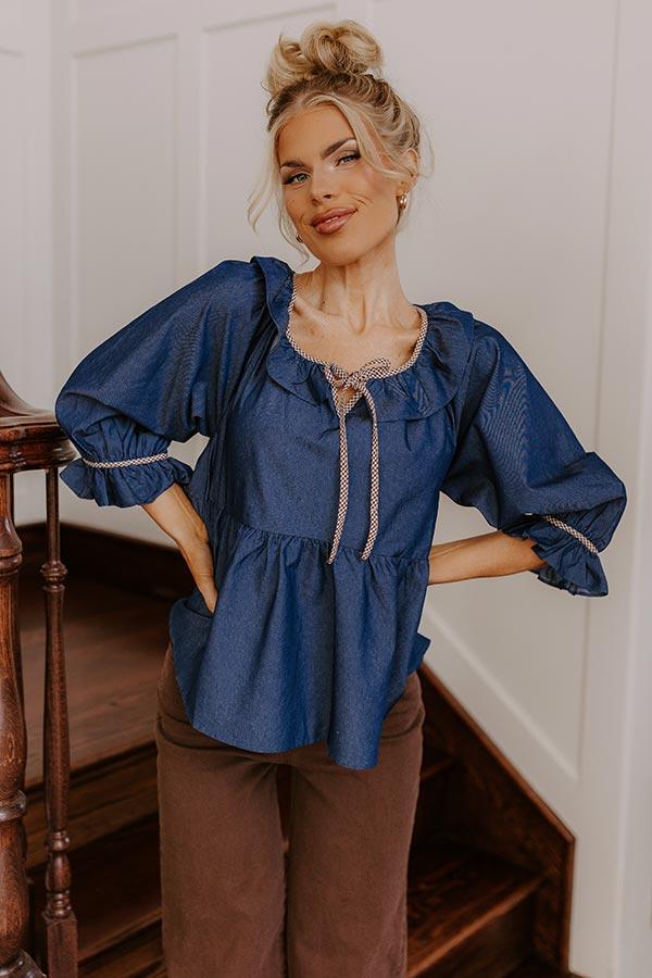 Heartfelt Happiness Chambray Top Product Image