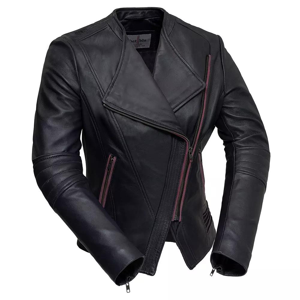 Women's Whet Blu Trish Asymmetrical Leather Jacket,  Product Image