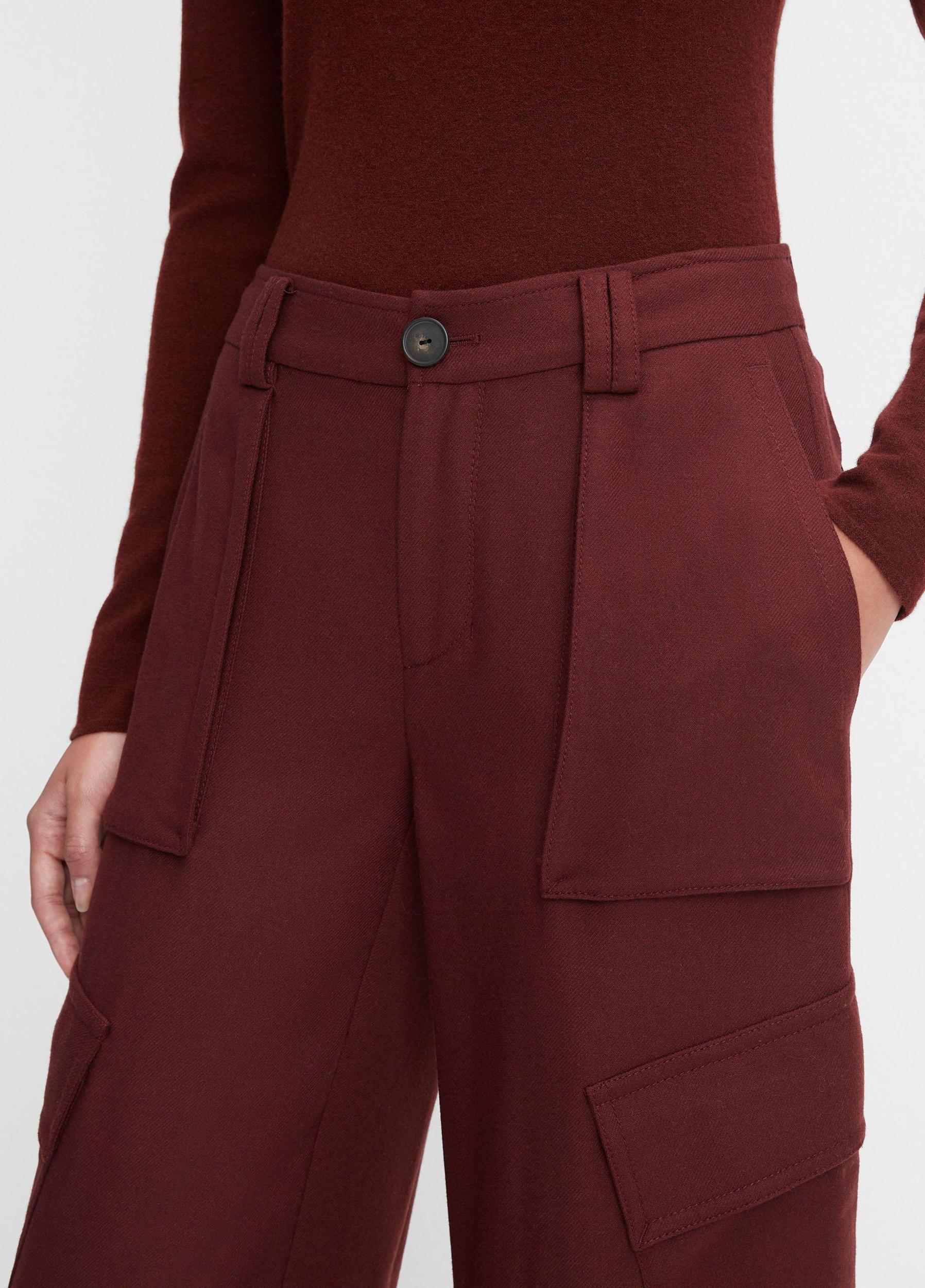 Flannel Wide-Leg Cargo Pant Product Image