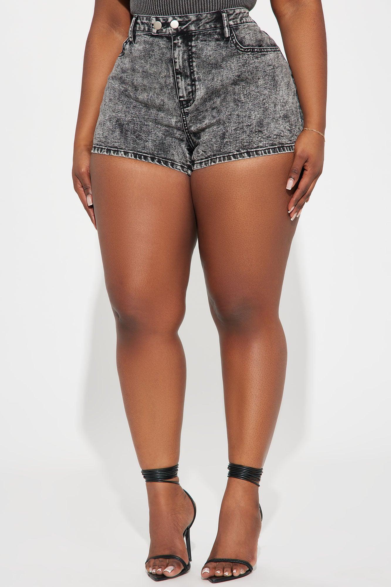 Not Soon Enough Stretch Denim Shorts - Black Wash Product Image
