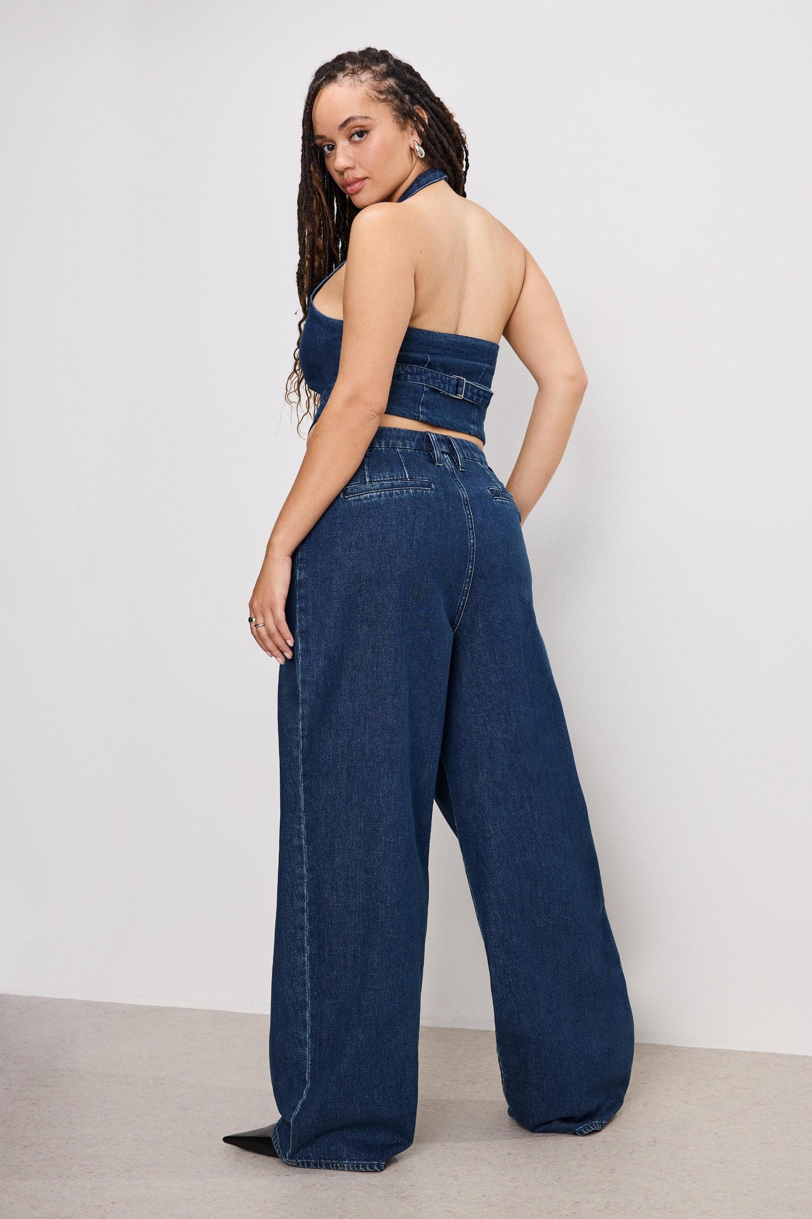 90S PLEATED  DENIM TROUSERS | INDIGO724 Product Image