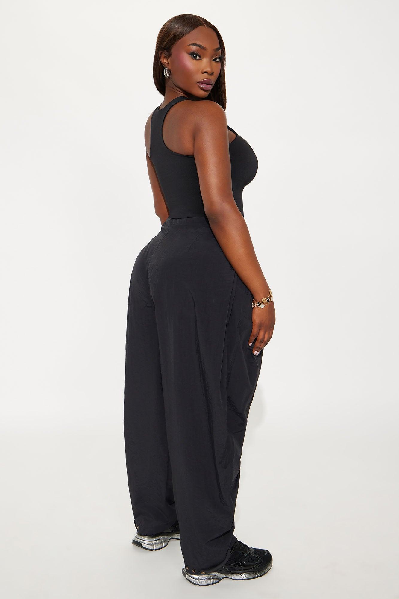 Nylon Windbreaker Pant - Black Product Image