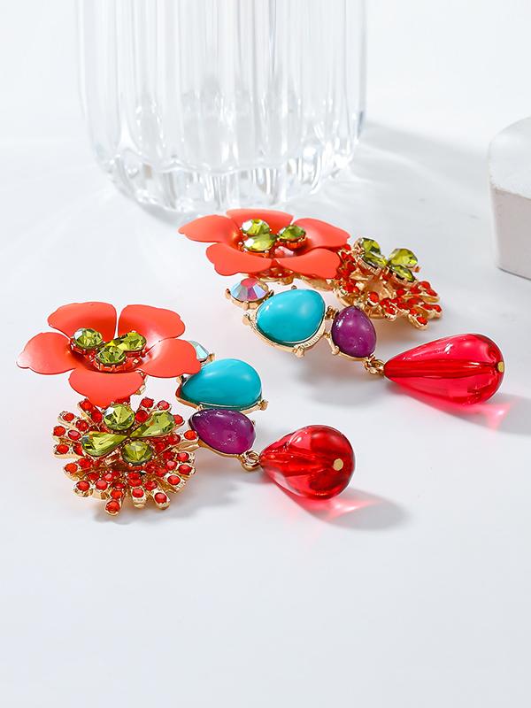 Flower Shape Drop Earrings Product Image