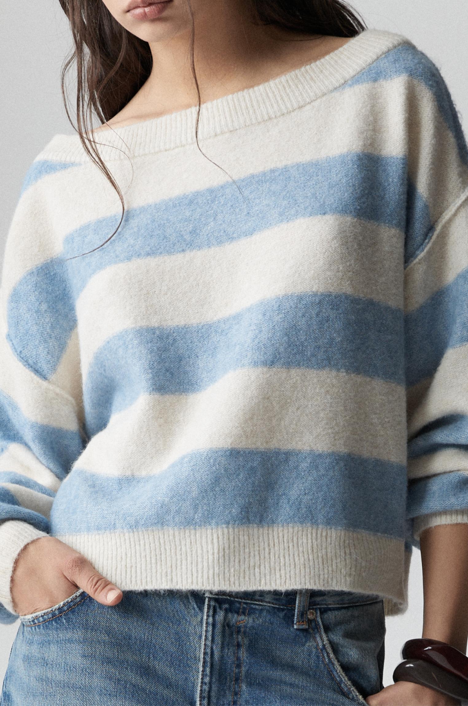 Boatneck knit sweater Product Image
