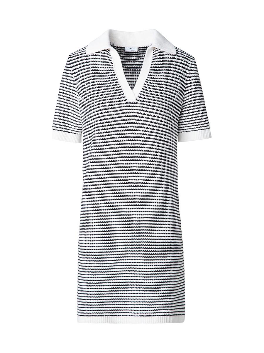 Womens Striped Knit Cotton Minidress Product Image