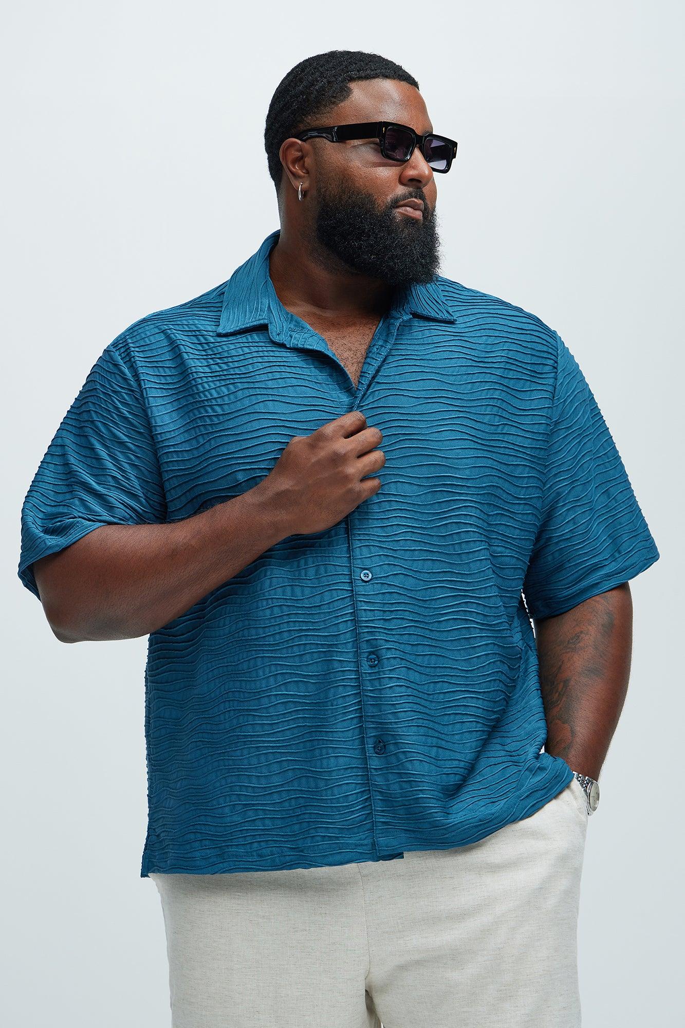 Sounds Good Textured Shirt - Blue Product Image