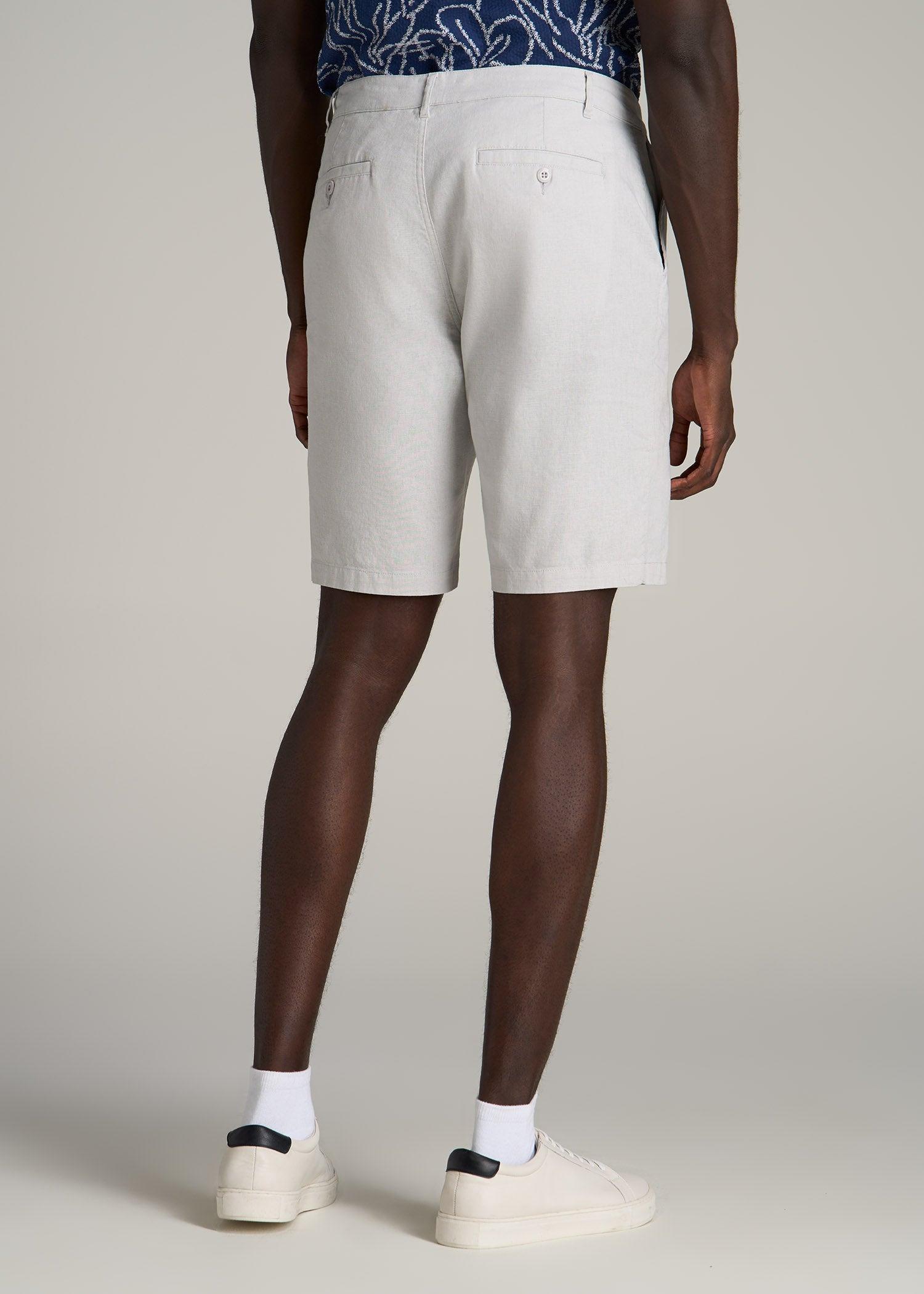 Linen Shorts For Tall Men in Burnt Orange Male Product Image